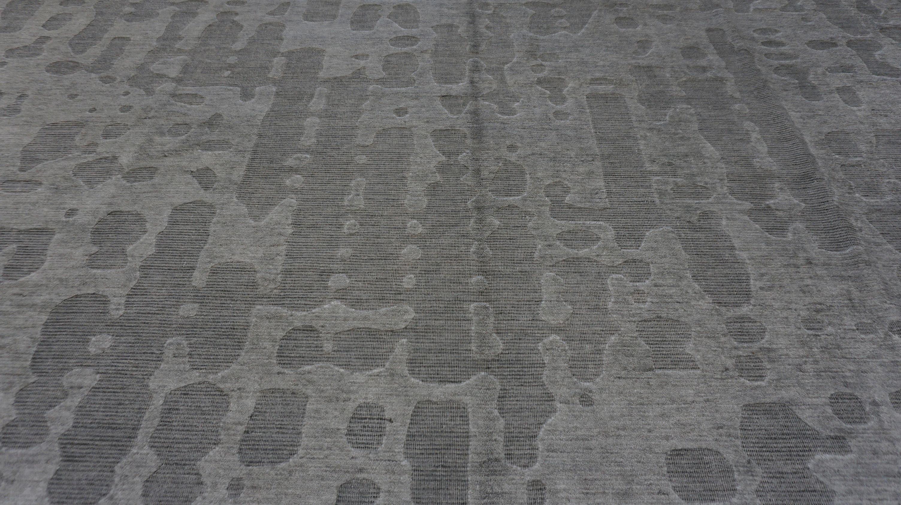 XXI secolo e contemporaneo Tappeto Contemporary Grigio 10'1''x13'9'' in vendita