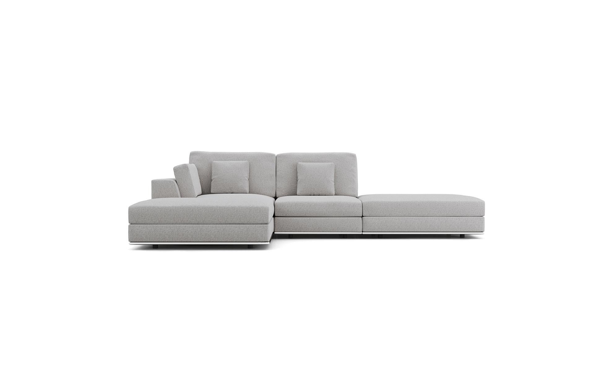Contemporary Gray Modular Sectional Sofa In Good Condition In Miami, FL