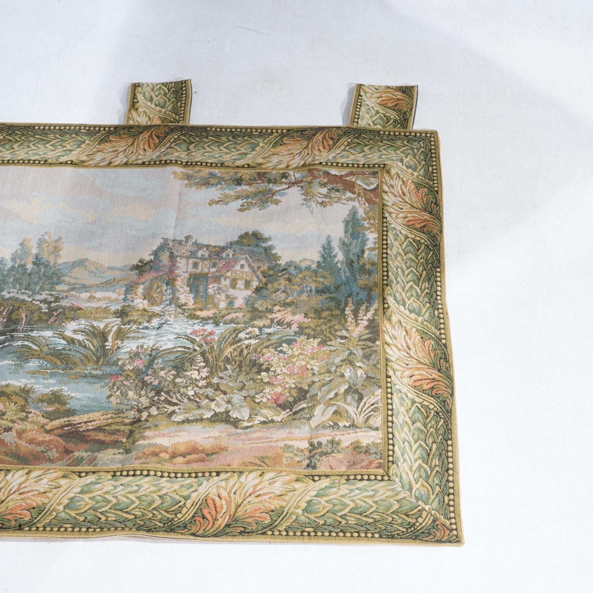 Contemporary Greco-Roman Scenic Countryside Wall Tapestry with Cottage 20th 1