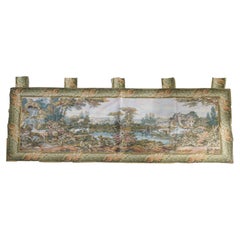 Contemporary Greco-Roman Scenic Countryside Wall Tapestry with Cottage 20th
