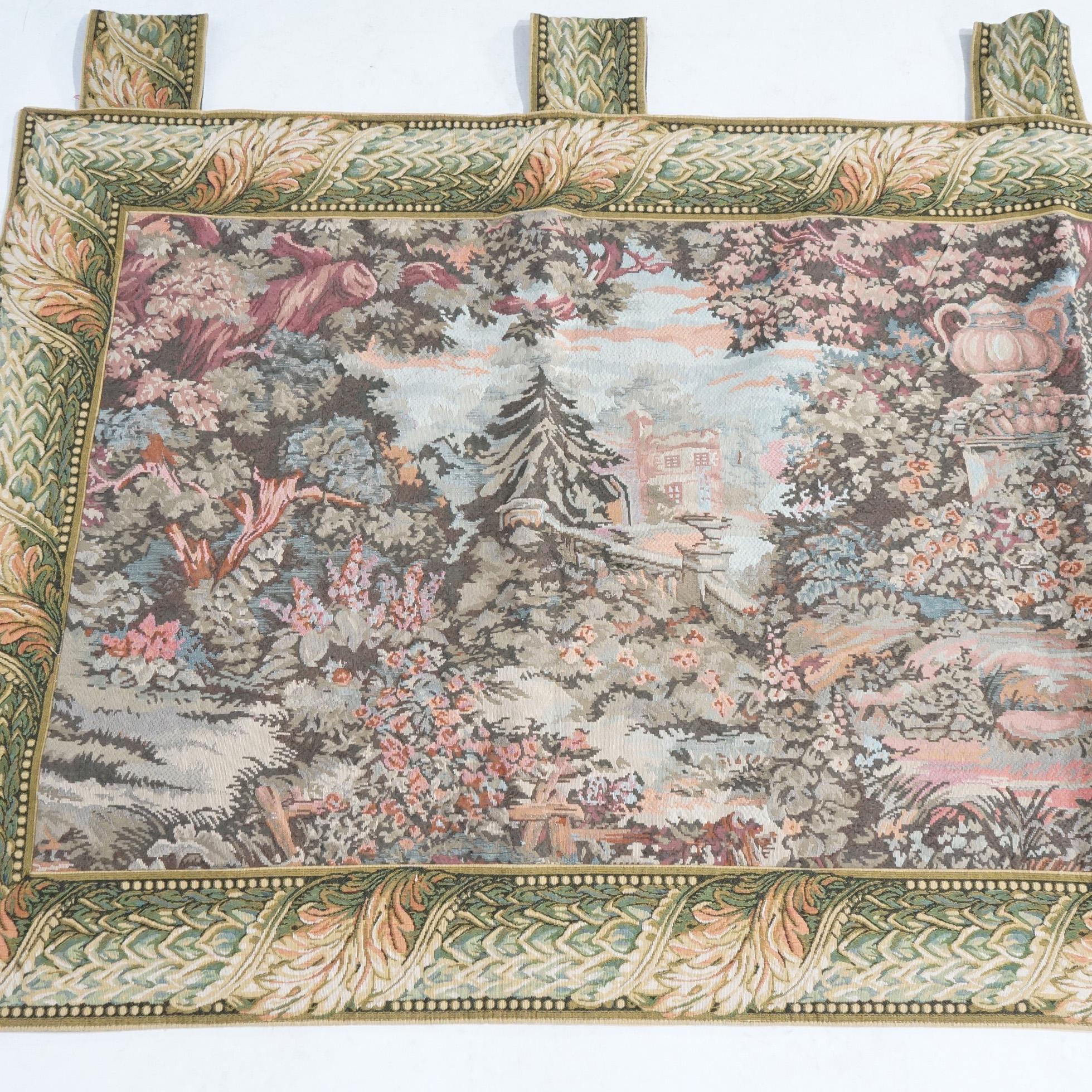 A Contemporary Greco-Roman scenic landscape wall tapestry 20th century

Measures- 40.25''H x 81.5''W x .5''D.