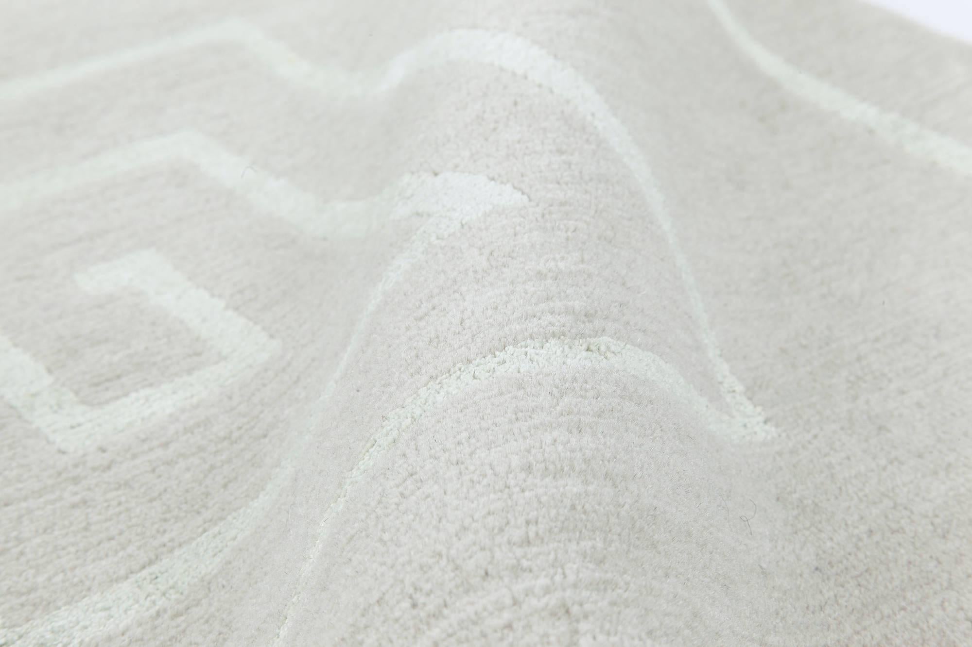Contemporary Greek key design handmade silk & wool rug by Doris Leslie Blau.
Size: 6'0