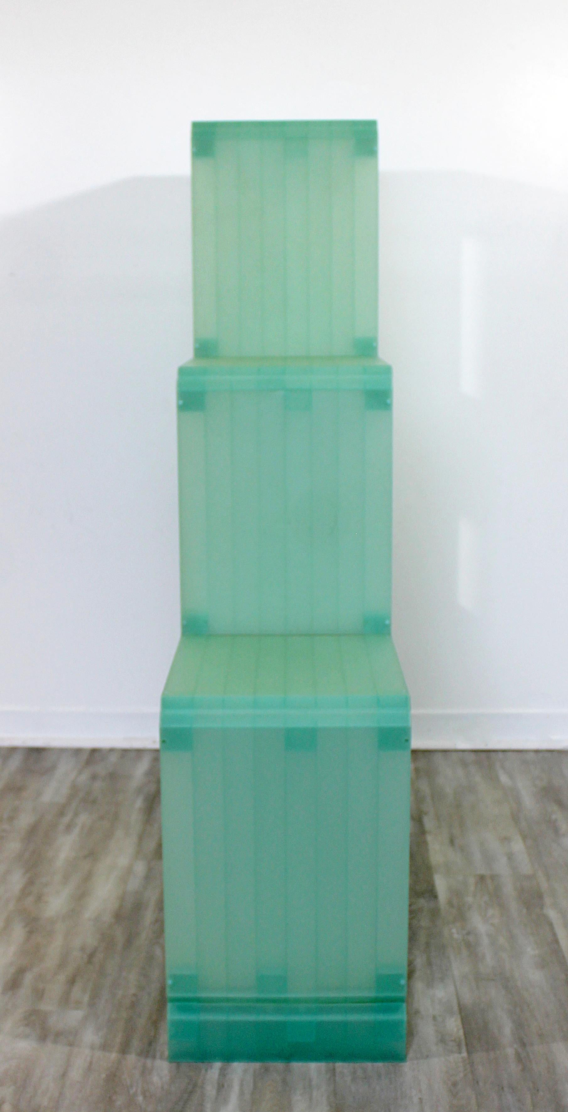 green acrylic shelf