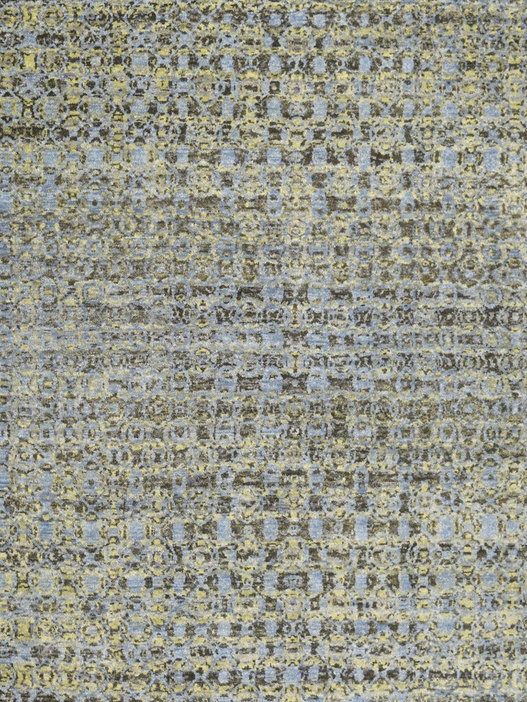 Contemporary Green and Blue Abstract Carpet – 6’x9’ For Sale at 1stDibs