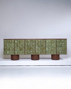 Contemporary Green Ceramic Tile Credenza Cabinet by REM Atelier, Netherlands