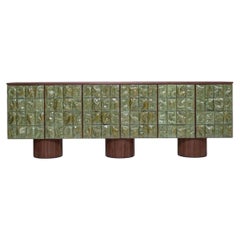 Contemporary Green Ceramic Tile Credenza Cabinet by REM Atelier, Netherlands