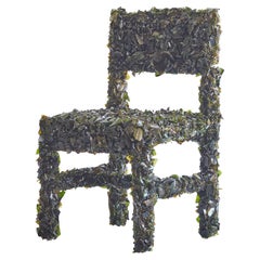 Chaise verte contemporaine Sculptural Crushed Wine Bottle Glass Handmade Collect