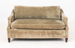 Contemporary Green Chenille Upholstered Sofa