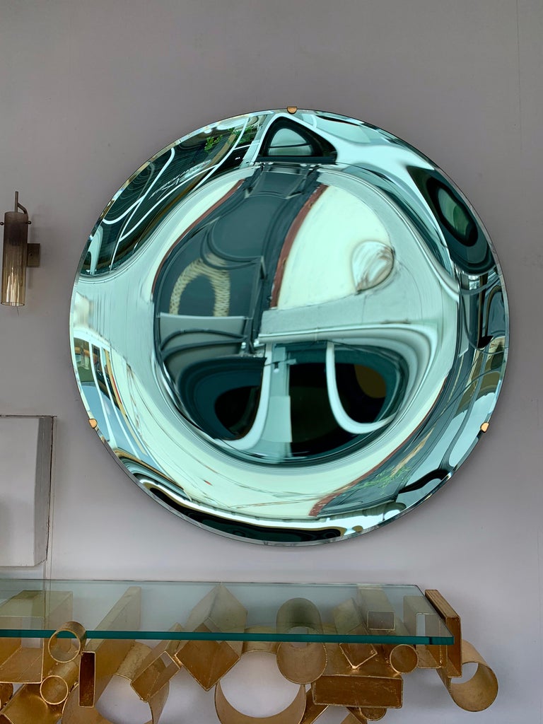 Contemporary Green Curve Mirror, Italy at 1stDibs