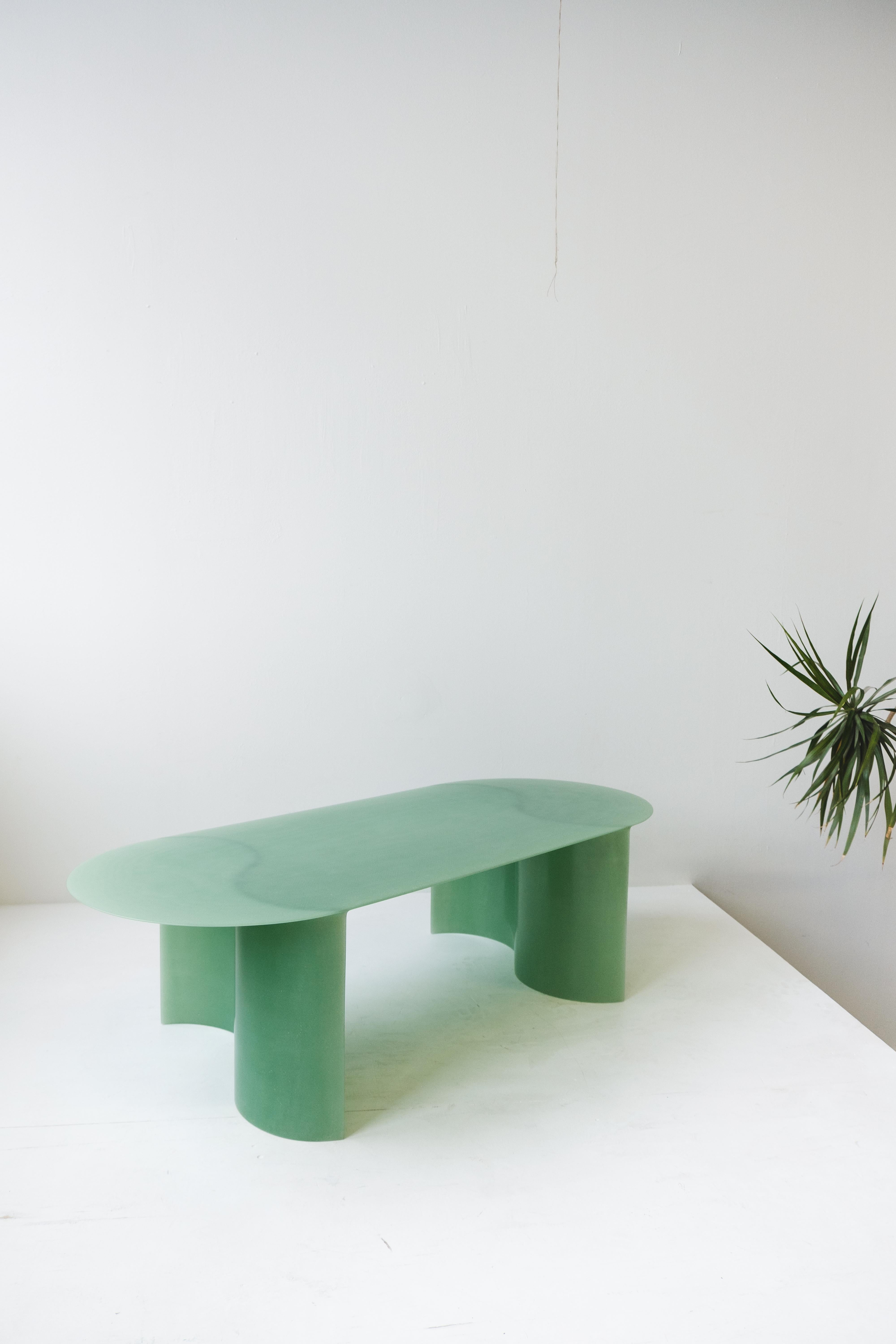 Table basse contemporaine en fibre de verre verte, New Wave Big, par Lukas Cober Neuf - En vente à 1204, CH