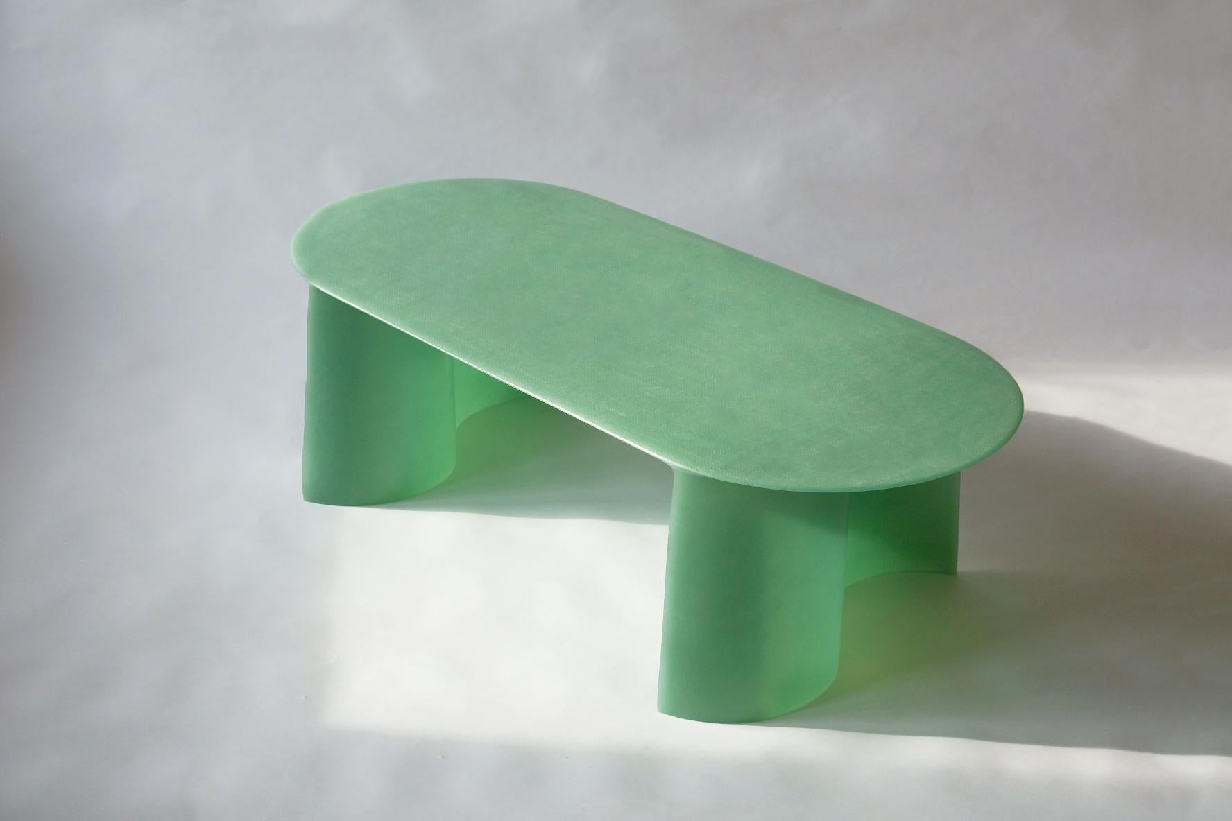 Dutch Contemporary Green Fiberglass, New Wave Coffee Table small, by Lukas Cober