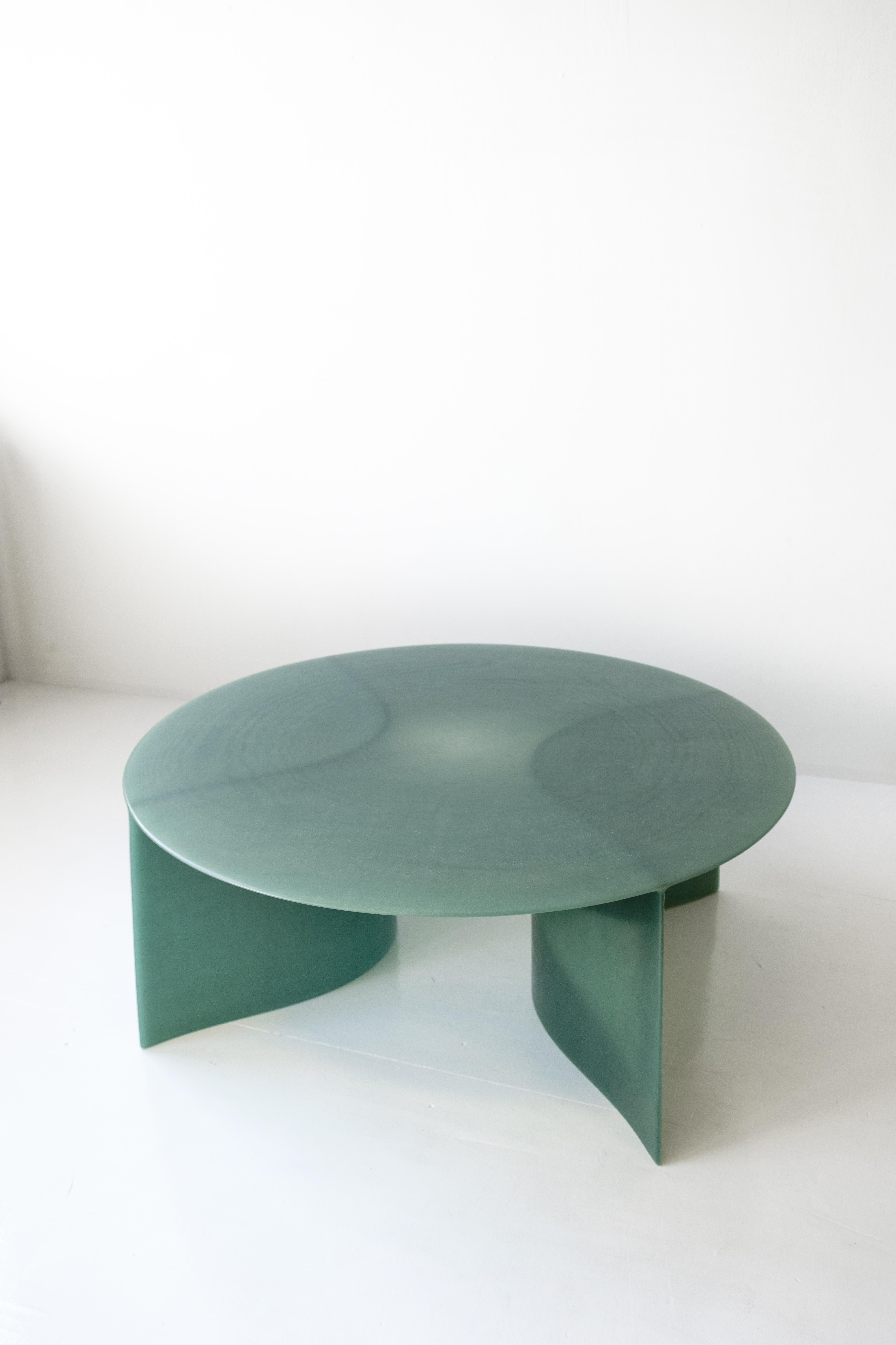 Contemporary Green Fiberglass, New Wave Coffee Table Round 120cm, by Lukas Cober For Sale 3