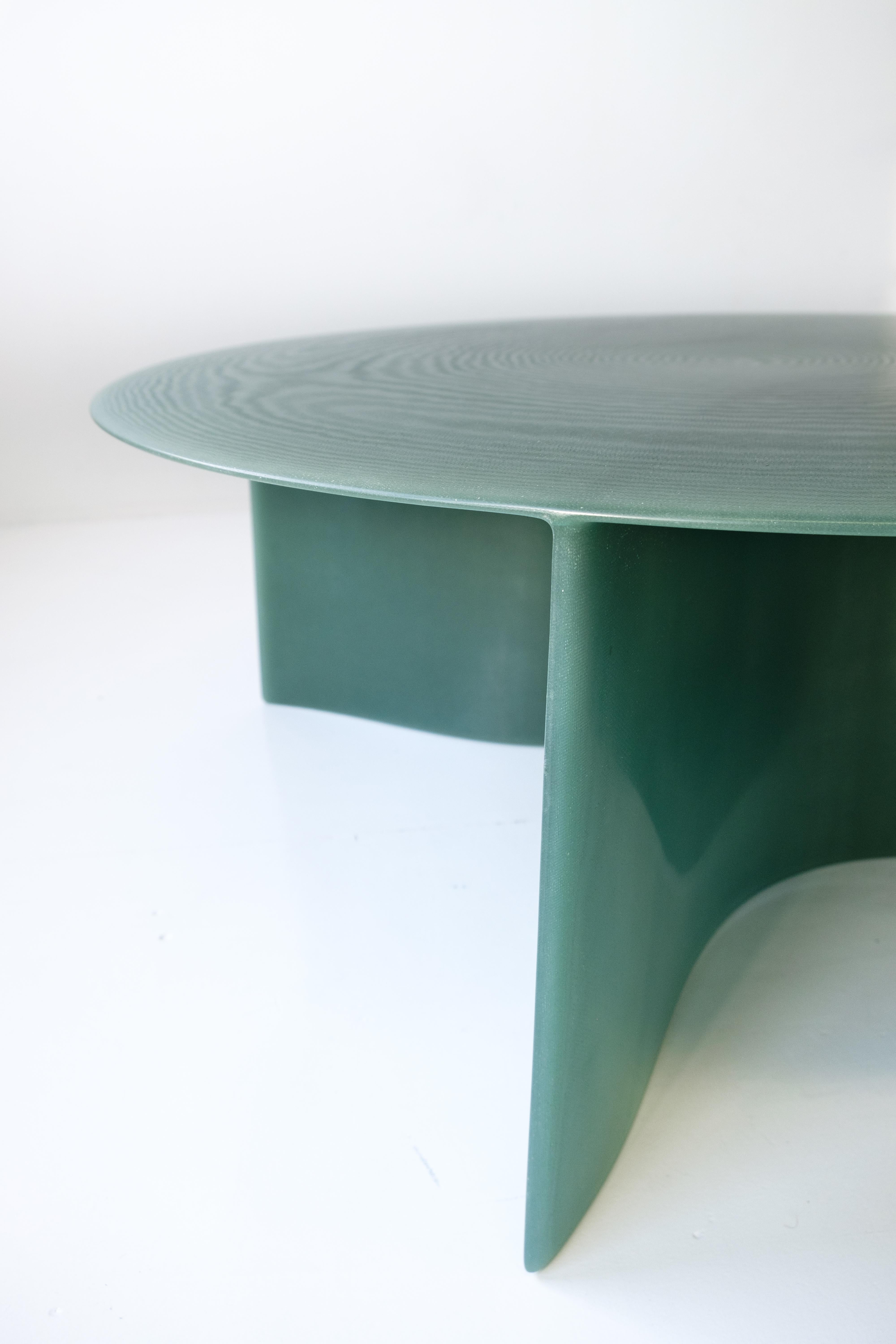 Contemporary Green Fiberglass, New Wave Coffee Table Round 120cm, by Lukas Cober For Sale 5
