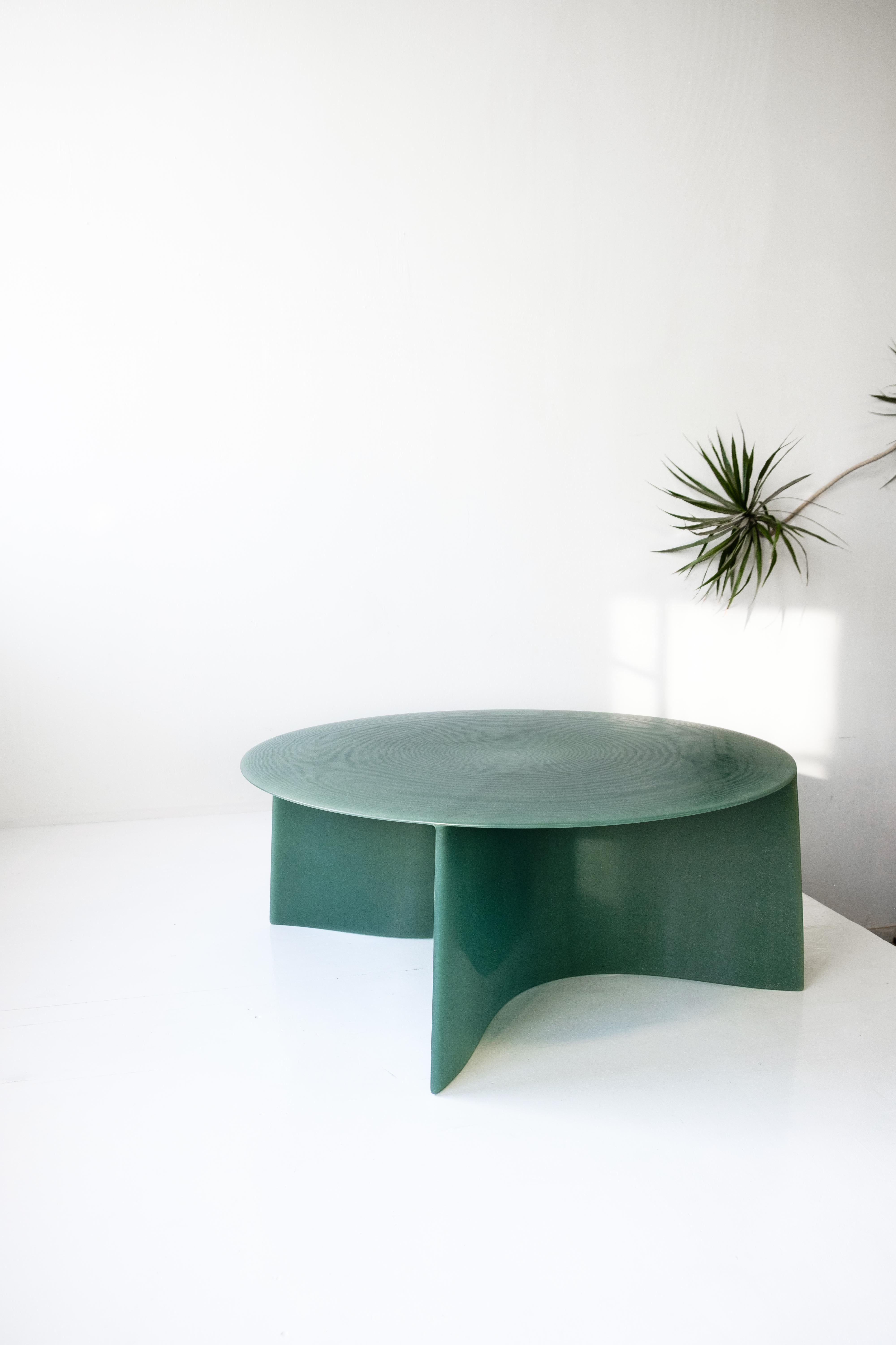 Contemporary Green Fiberglass, New Wave Coffee Table Round 120cm, by Lukas Cober 6
