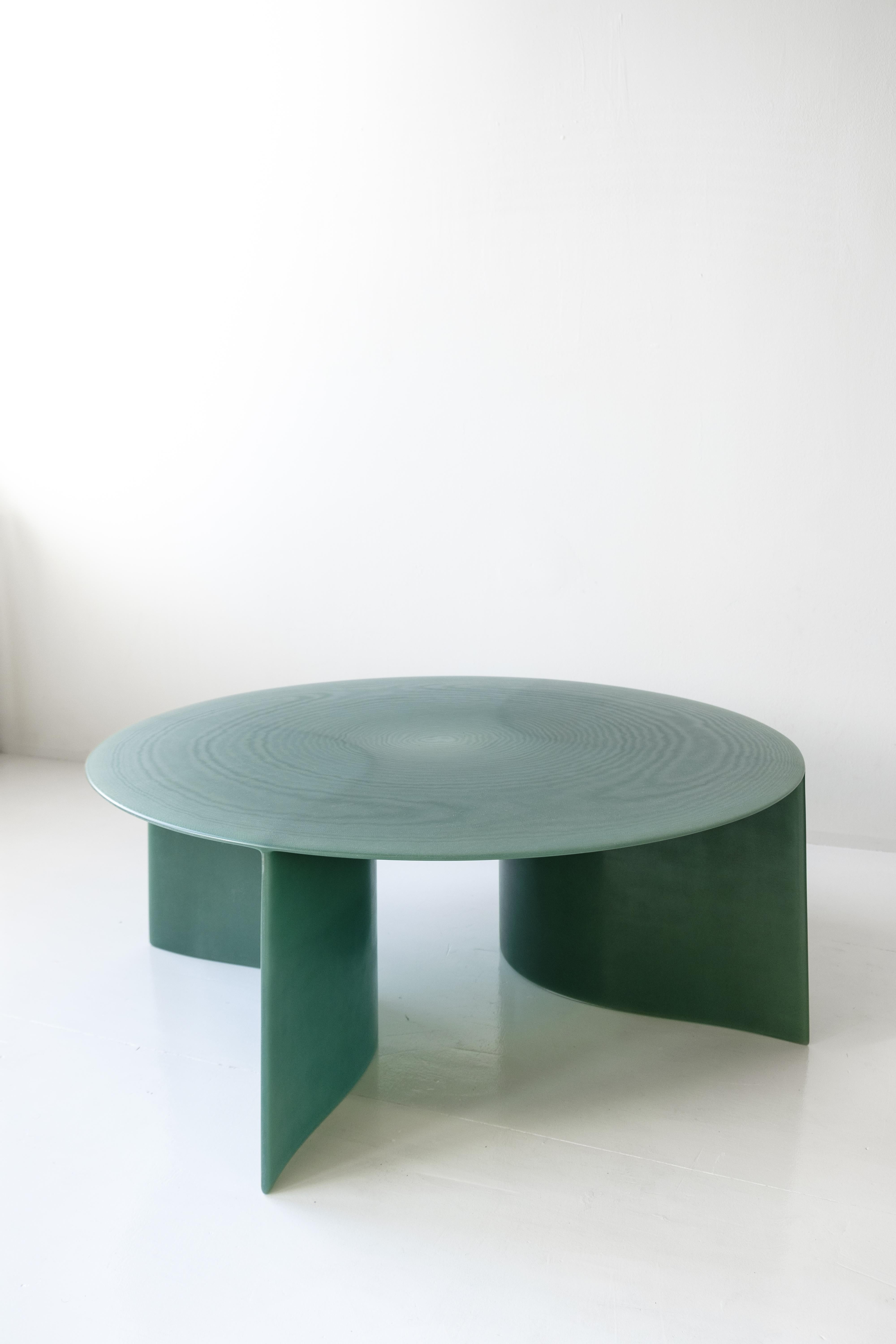 Contemporary Green Fiberglass, New Wave Coffee Table Round 120cm, by Lukas Cober For Sale 7