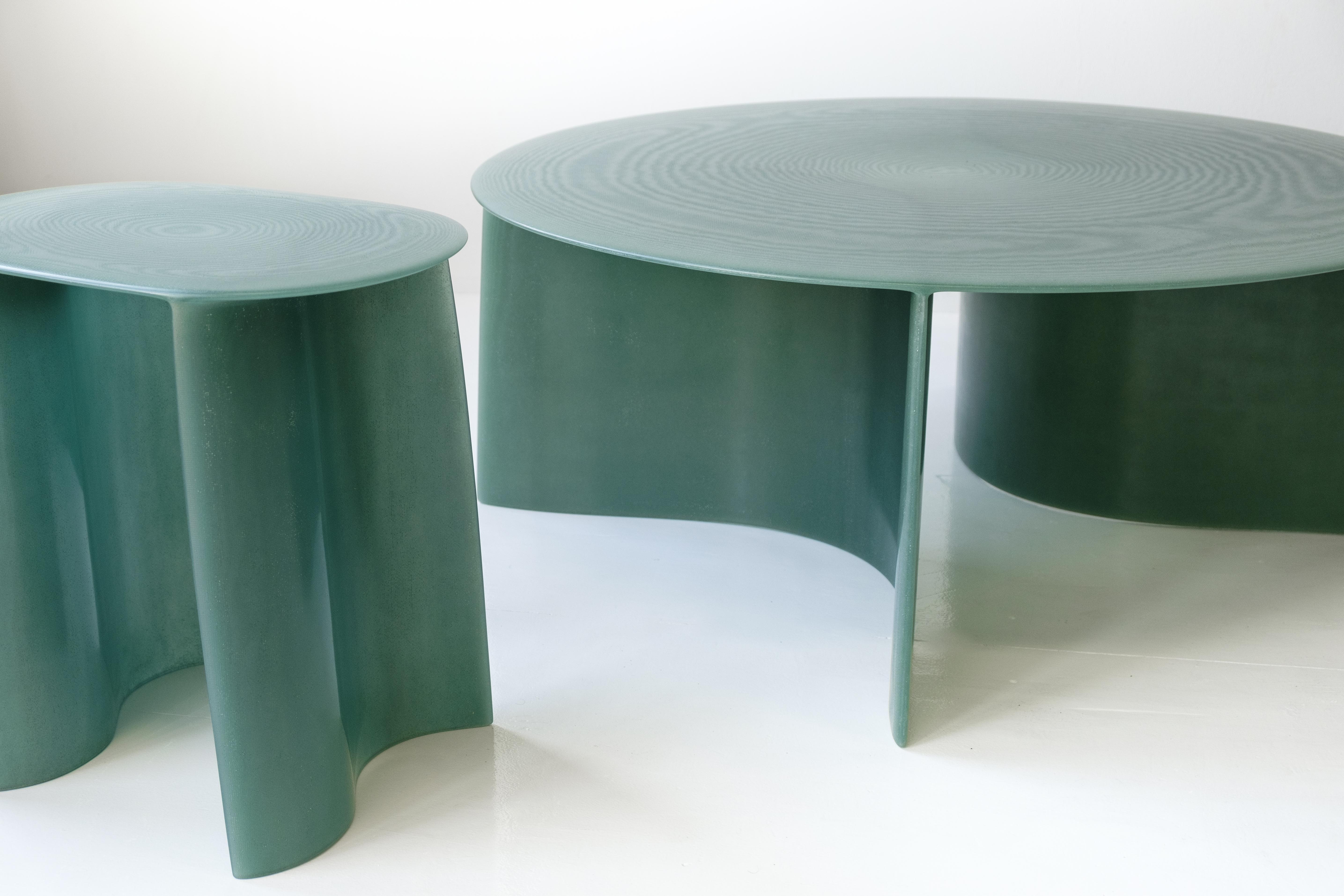 Dutch Contemporary Green Fiberglass, New Wave Coffee Table Round 120cm, by Lukas Cober For Sale