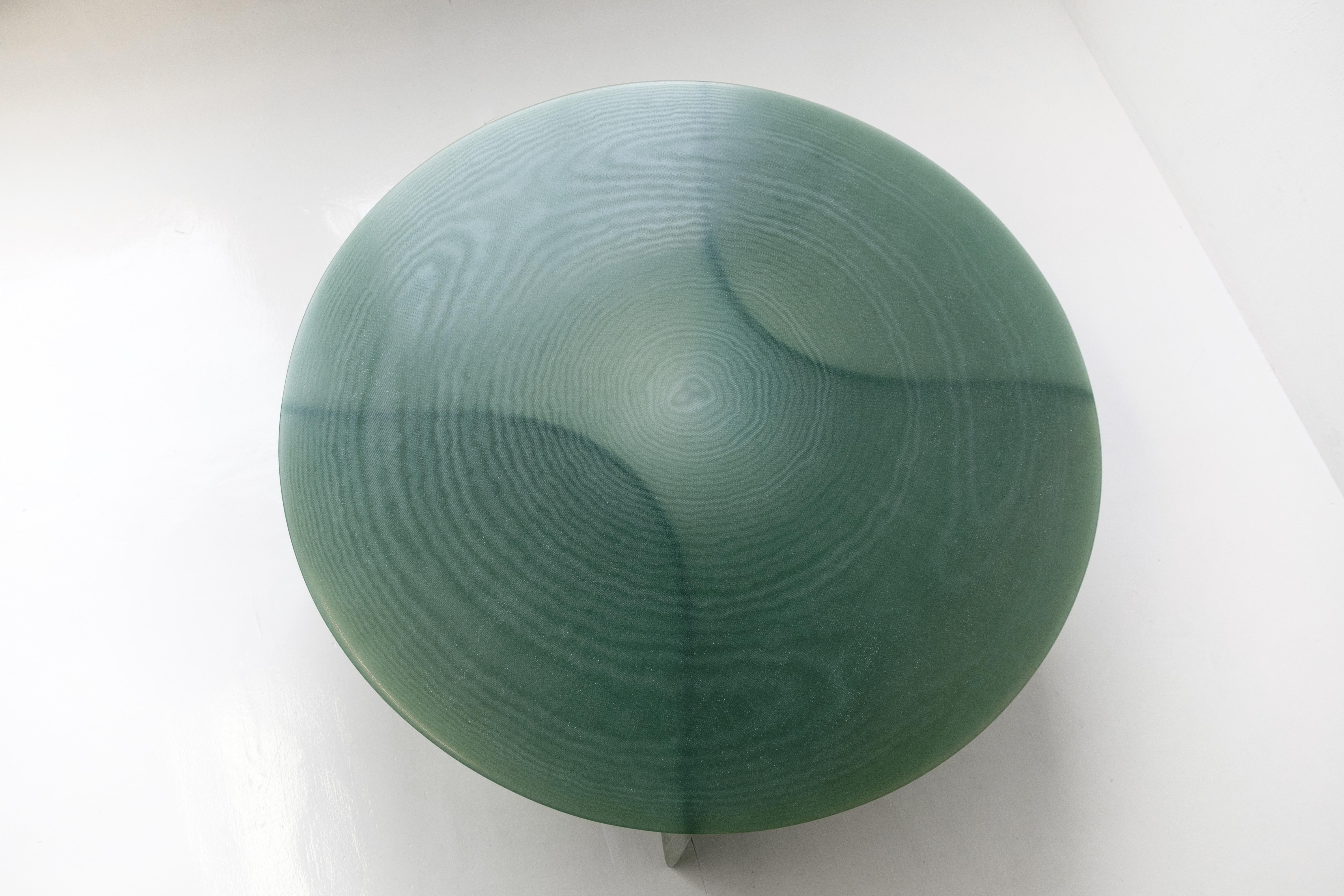 Contemporary Green Fiberglass, New Wave Coffee Table Round 120cm, by Lukas Cober In New Condition For Sale In 1204, CH