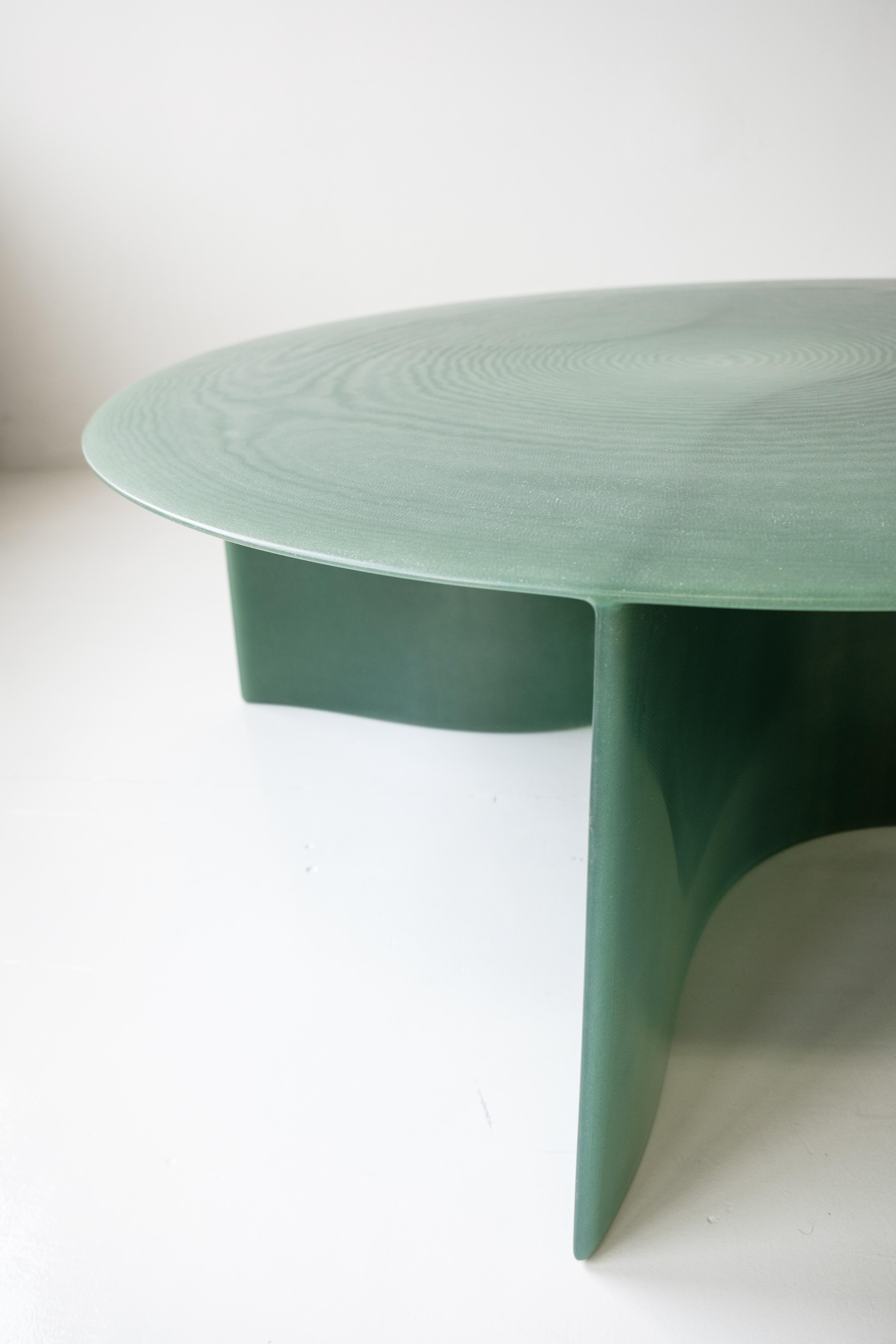 Resin Contemporary Green Fiberglass, New Wave Coffee Table Round 120cm, by Lukas Cober For Sale