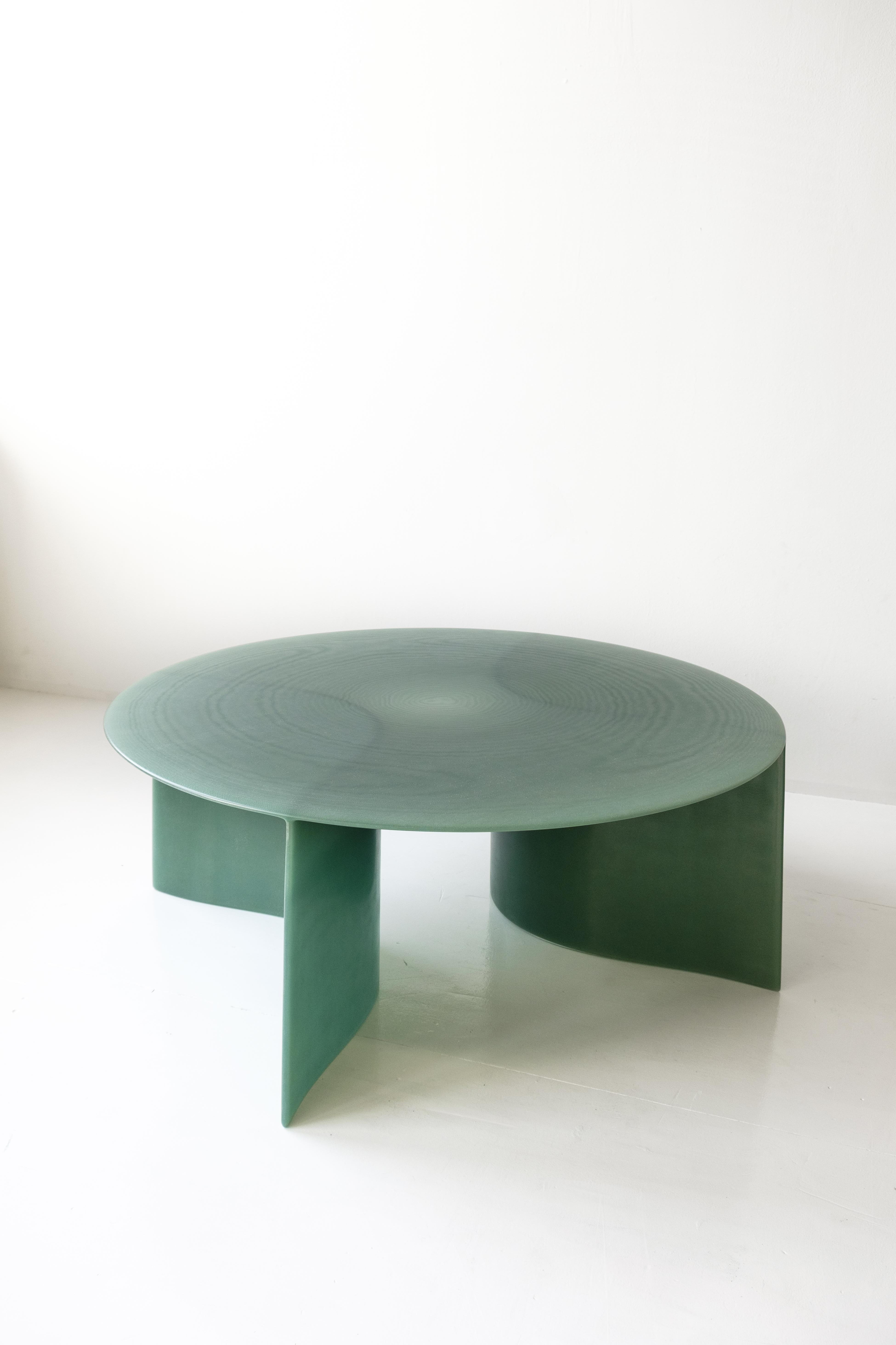 Contemporary Green Fiberglass, New Wave Coffee Table Round 120cm, by Lukas Cober For Sale 1