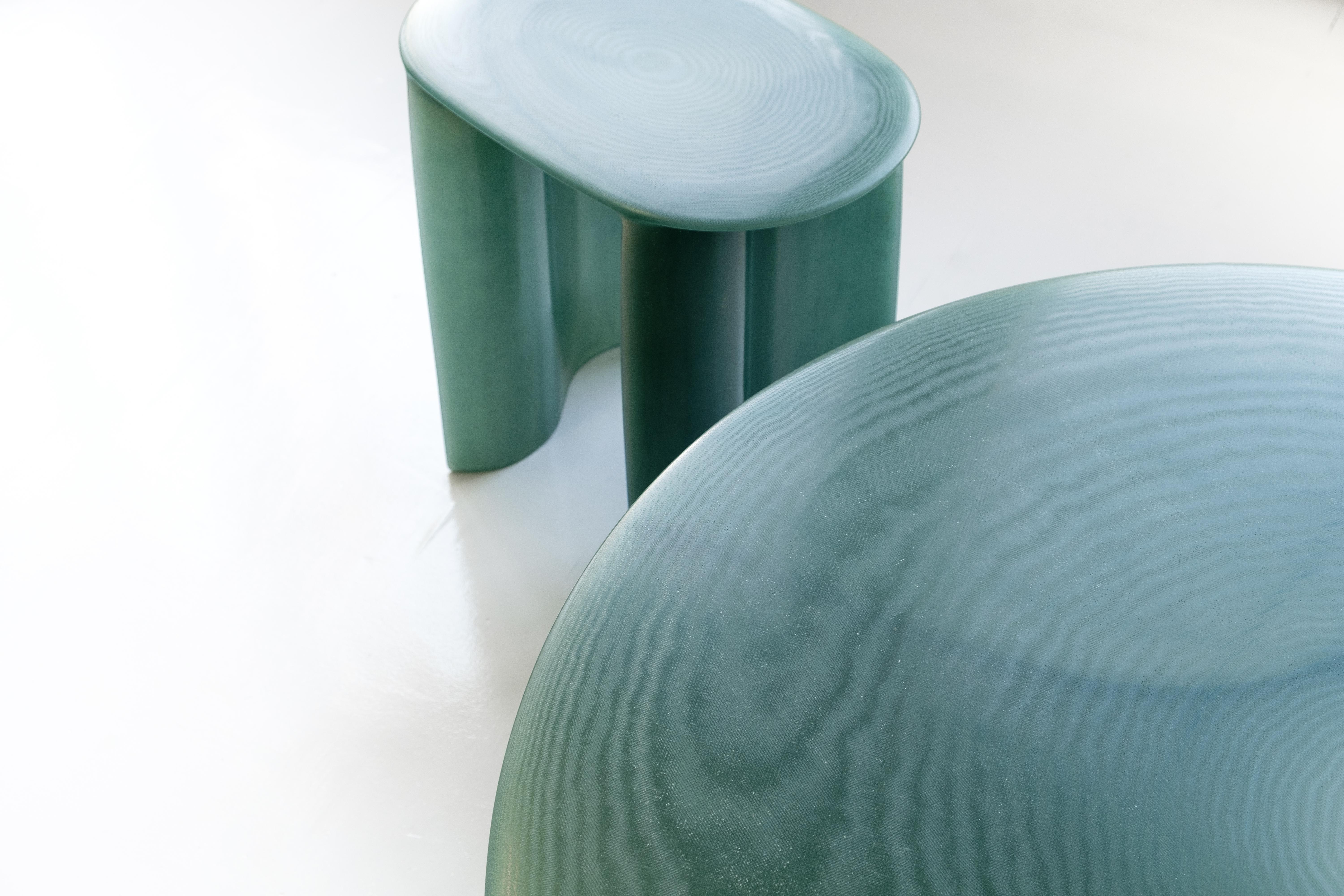 Contemporary Green Fiberglass, New Wave Coffee Table Round 100cm, by Lukas Cober For Sale at ...