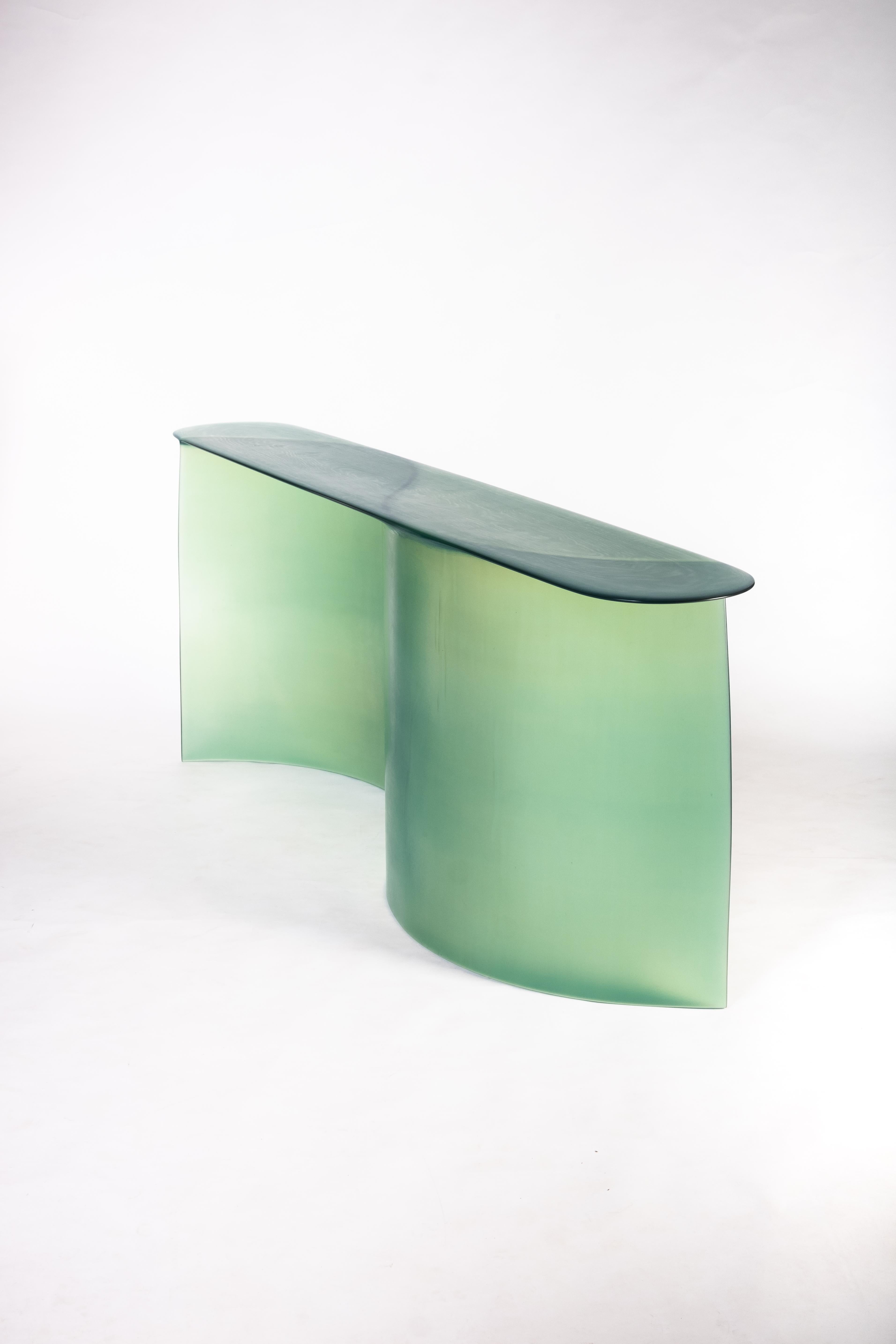 Dutch Contemporary Green Fiberglass, New Wave Console, by Lukas Cober