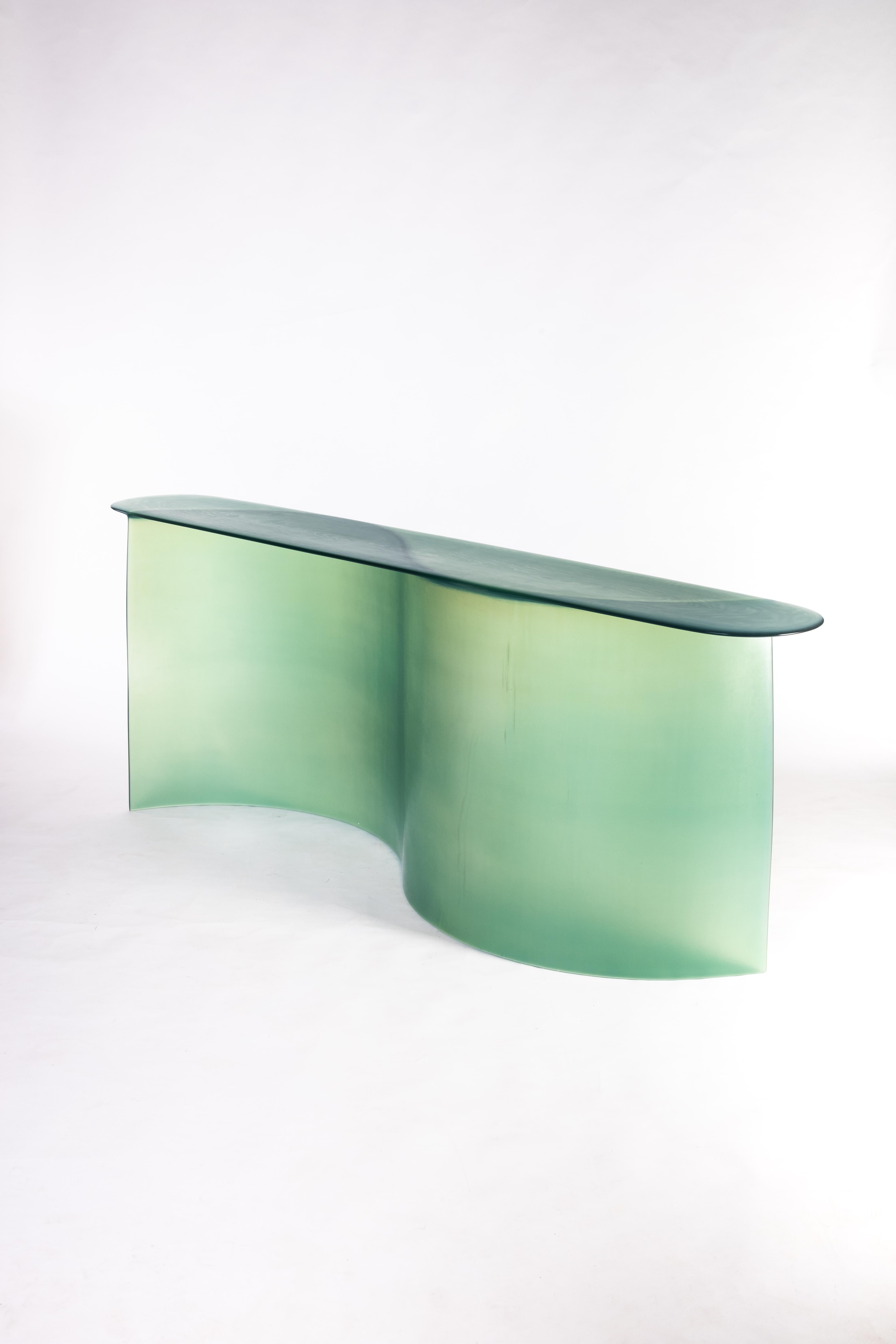 Contemporary Green Fiberglass, New Wave Console, by Lukas Cober In New Condition For Sale In 1204, CH