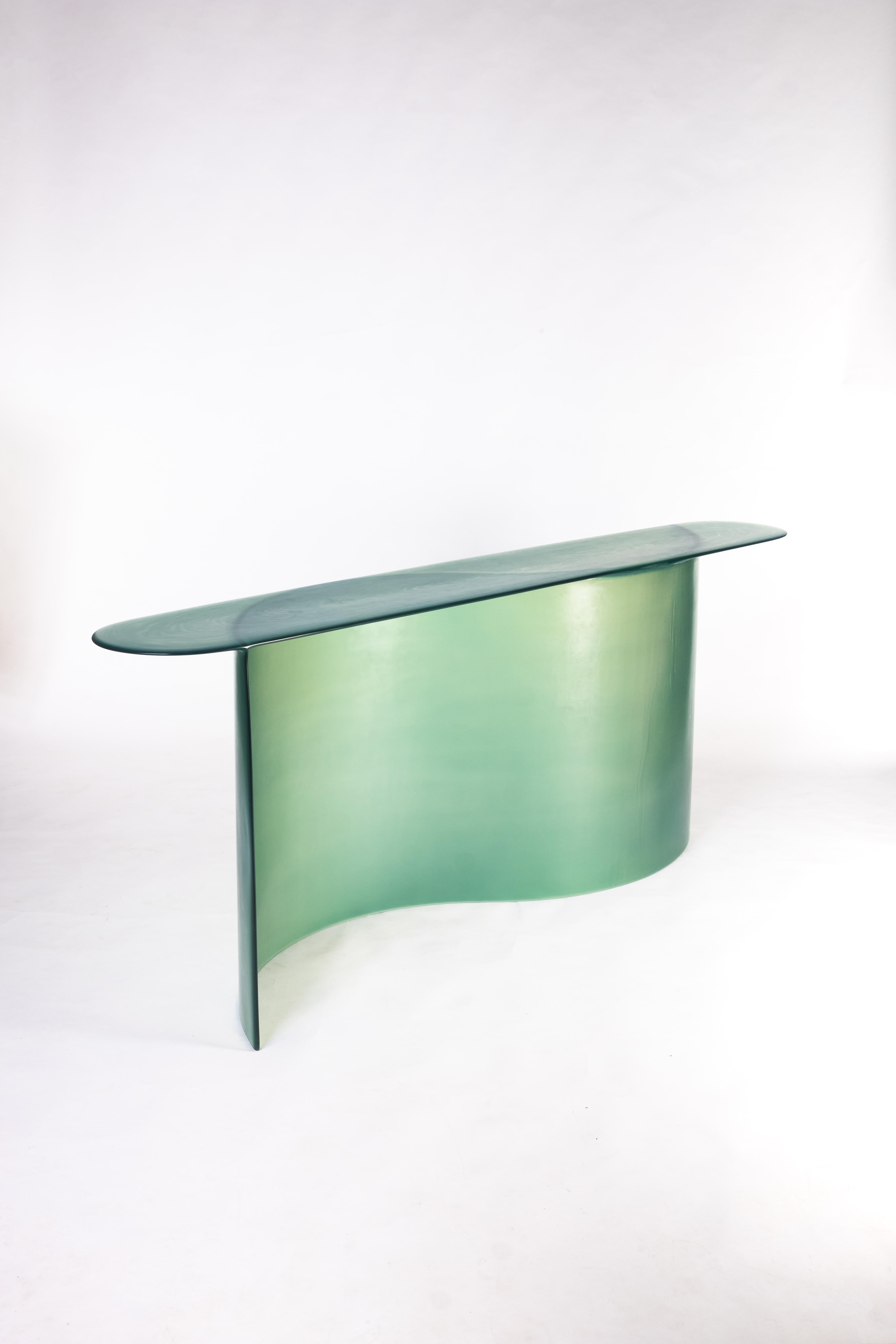 Contemporary Green Fiberglass, New Wave Console, by Lukas Cober For Sale 1