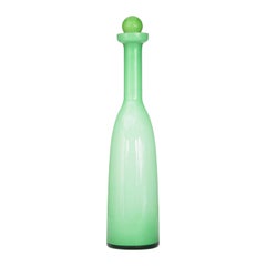 Contemporary Green Glass Decanter