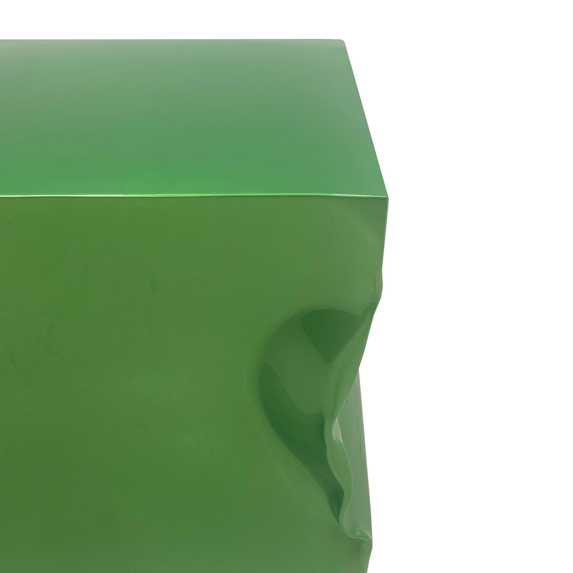 Spanish Contemporary Green Lacquered Metal Side Table For Sale