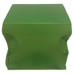 Contemporary Green Lacquered Metal Side Table