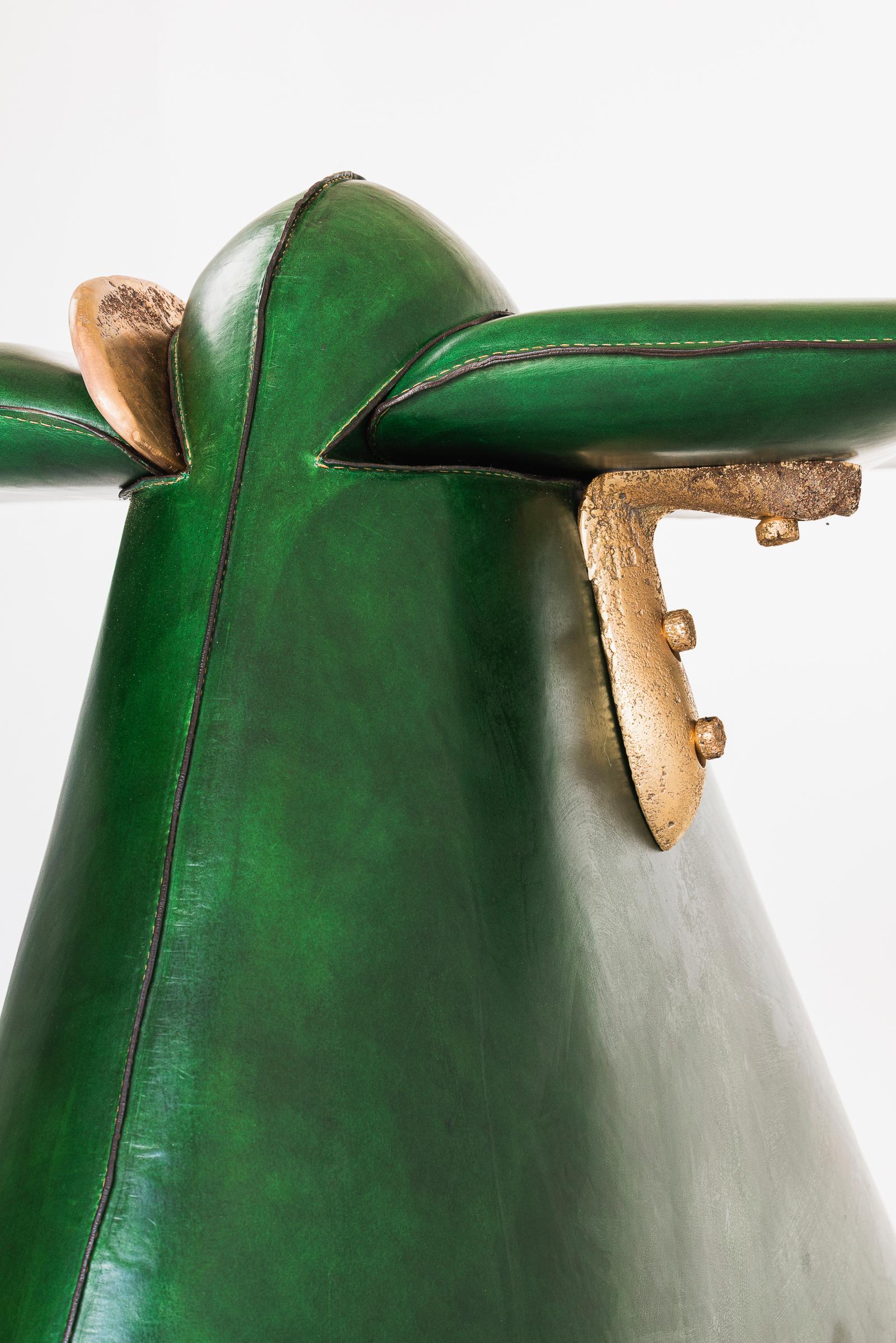 Scrivania Pico contemporanea rivestita in pelle verde e bronzo In condizioni Nuovo in vendita a 1204, CH
