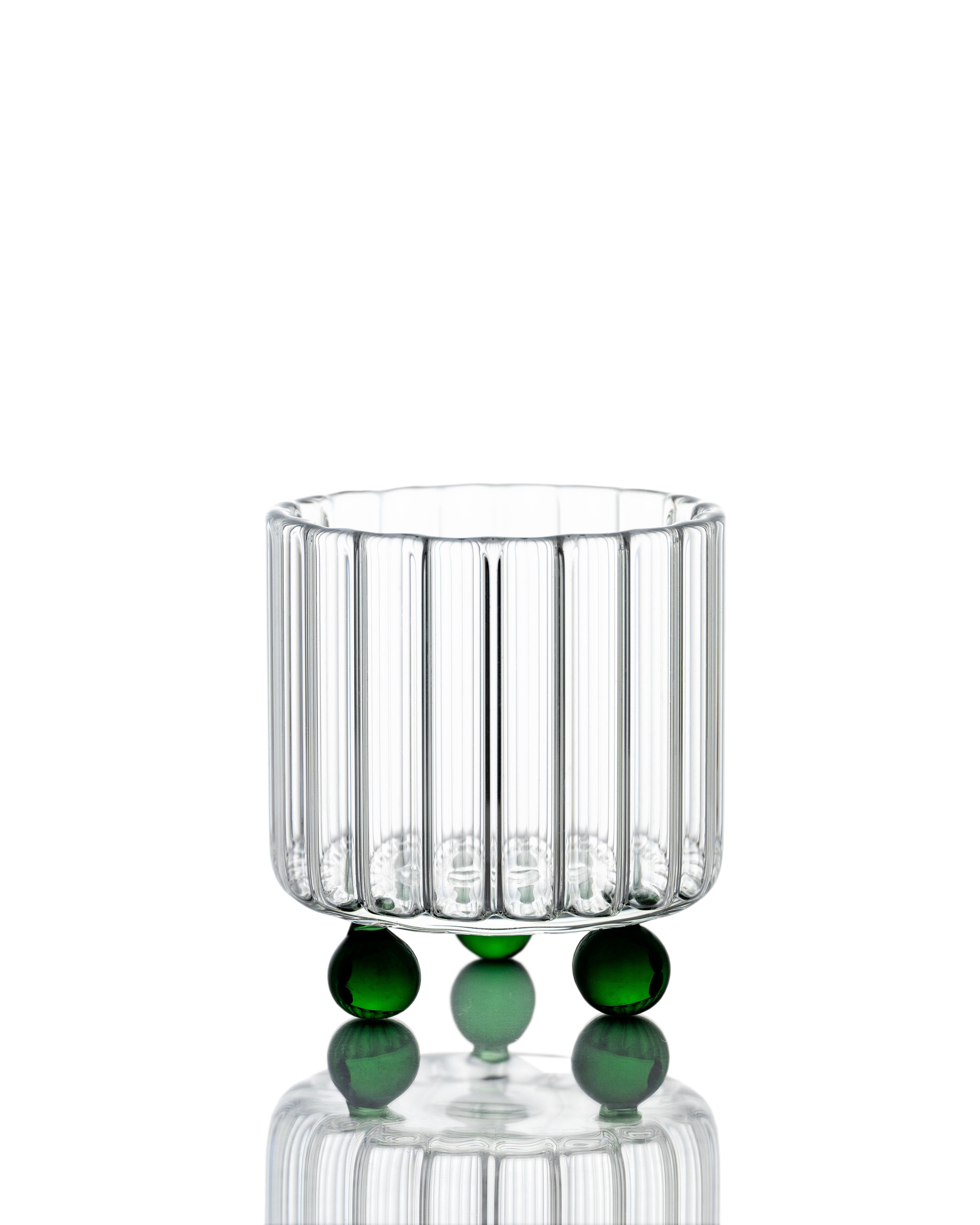 Italian Contemporary Green Lowball Glass by Agustina Bottoni — Handmade in Italy For Sale