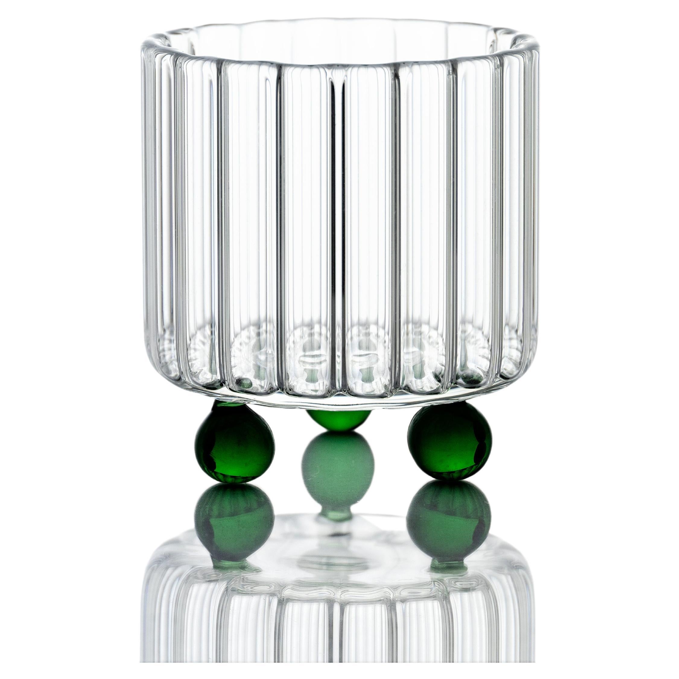 Contemporary Green Lowball Glas von Agustina Bottoni - Handgefertigt in Italien