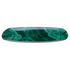 Contemporary Grünes Malachit-Muster Porzellan-Tablett