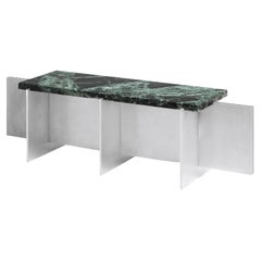 Contemporary Green Marble Coffee Table with Dry Aluminium, NM15 by NM3
