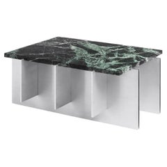 Contemporary Green Marble Coffee Table with Dry Aluminium, NM17 by NM3