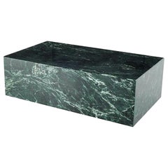 Contemporary Green Marble Rectangular Coffee Table