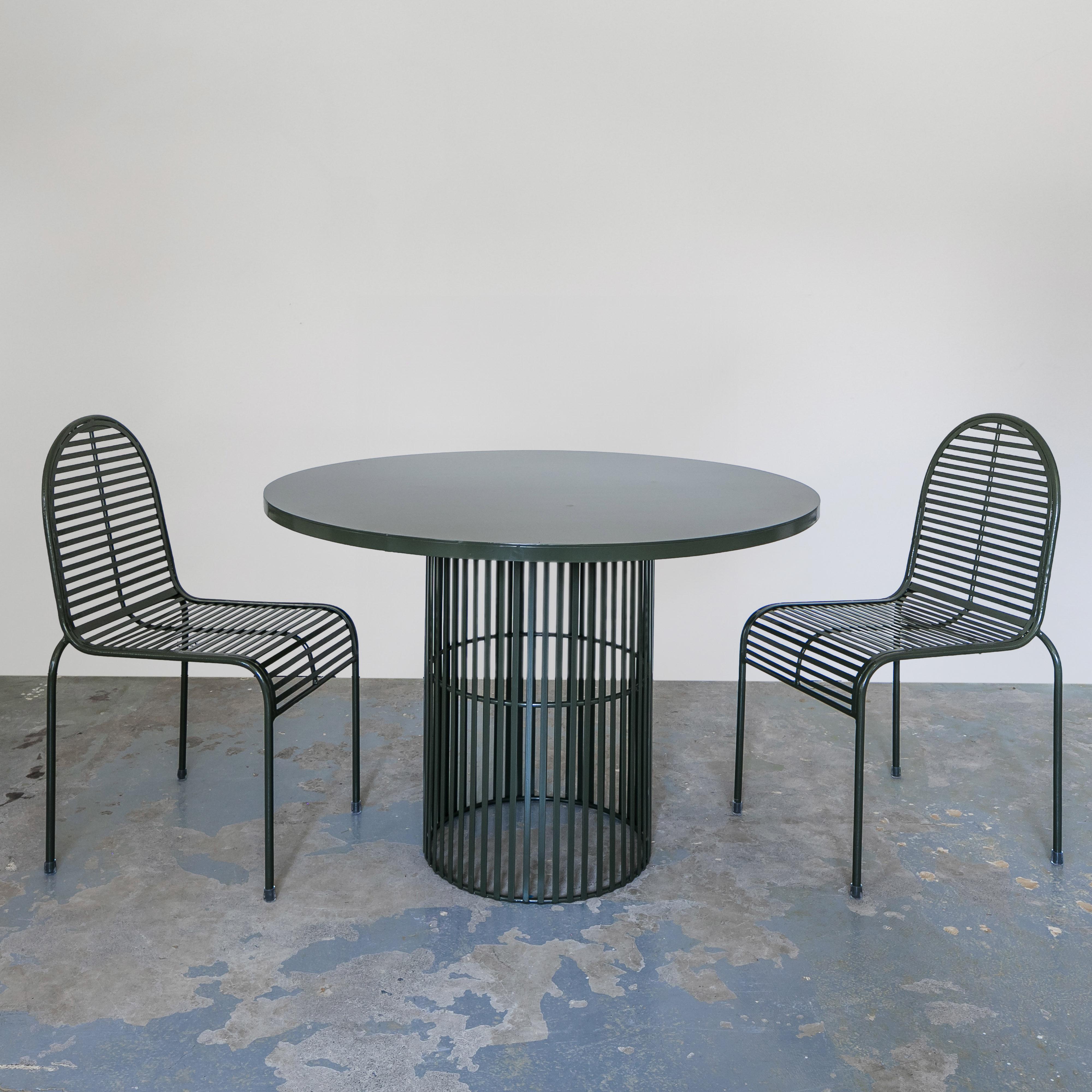 Australian Contemporary Green Metal  Garden Dining Set For Sale