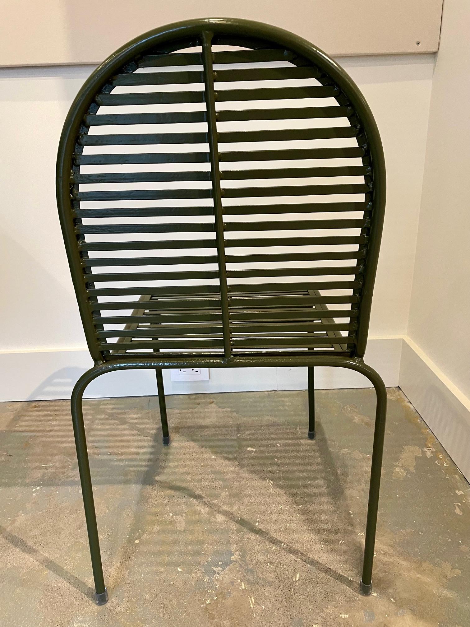 Contemporary Green Metal  Garden Dining Set For Sale 2