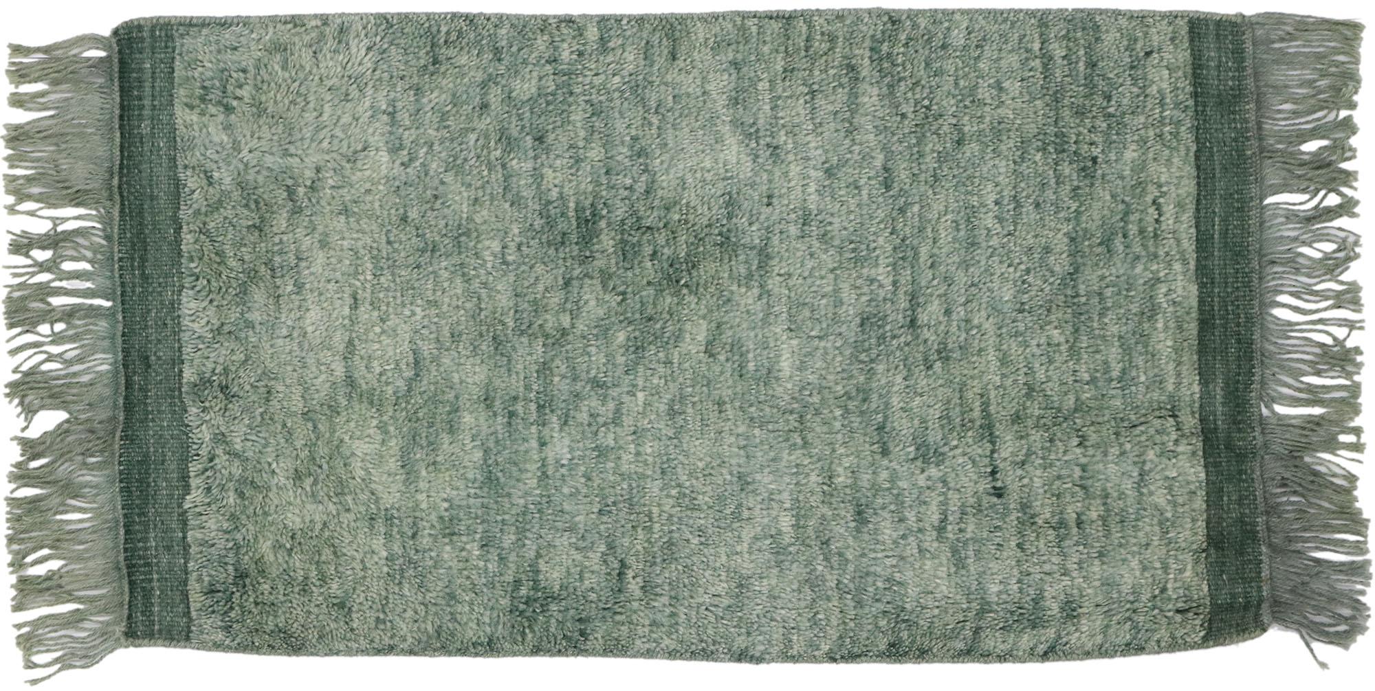Contemporary Green Moroccan Rug For Sale 3
