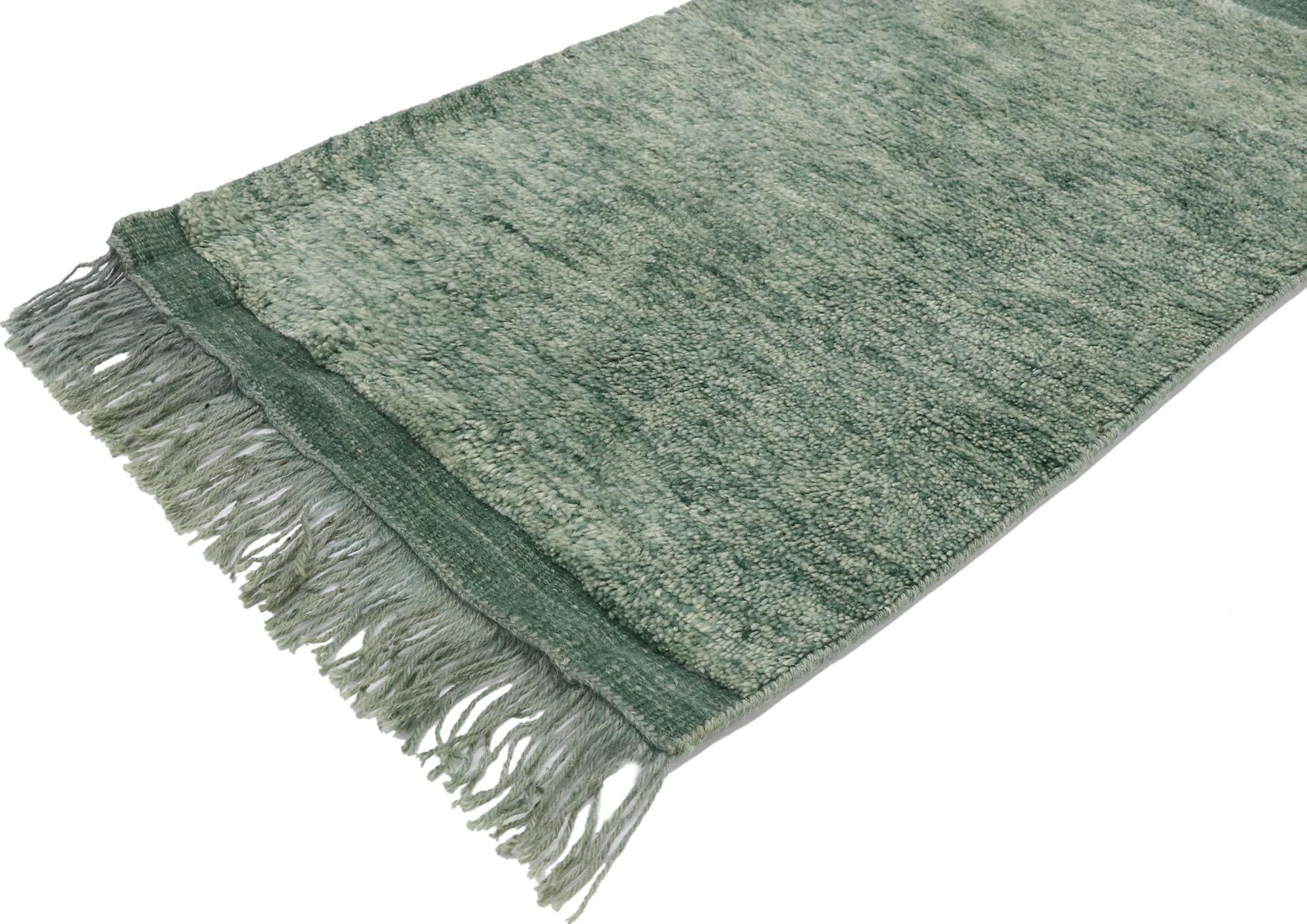 Modern Contemporary Green Moroccan Rug For Sale