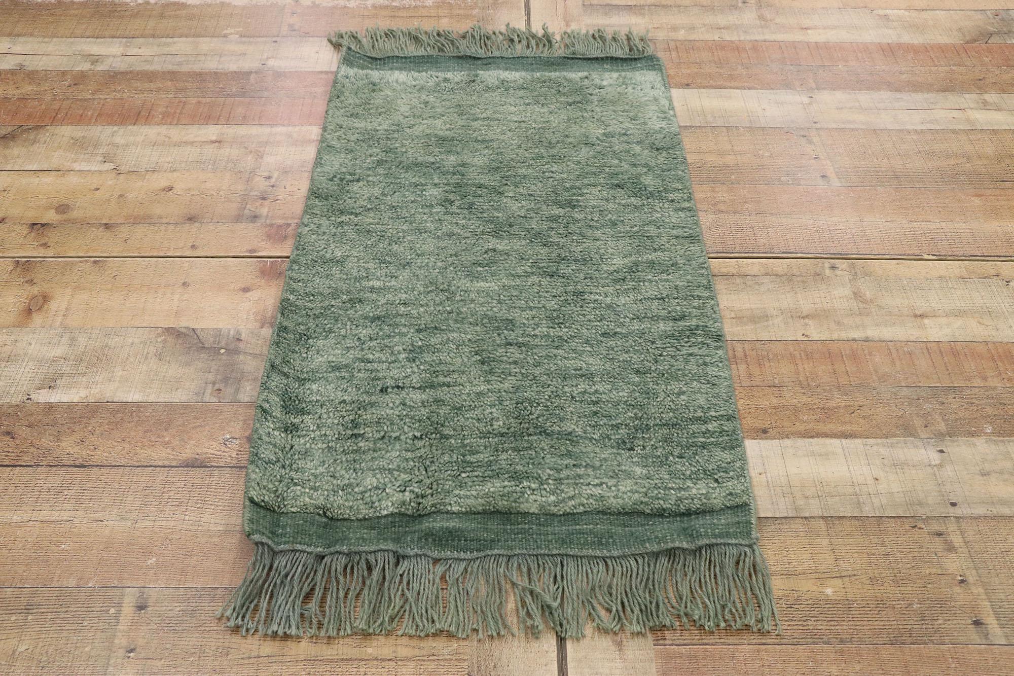 Contemporary Green Moroccan Rug For Sale 1