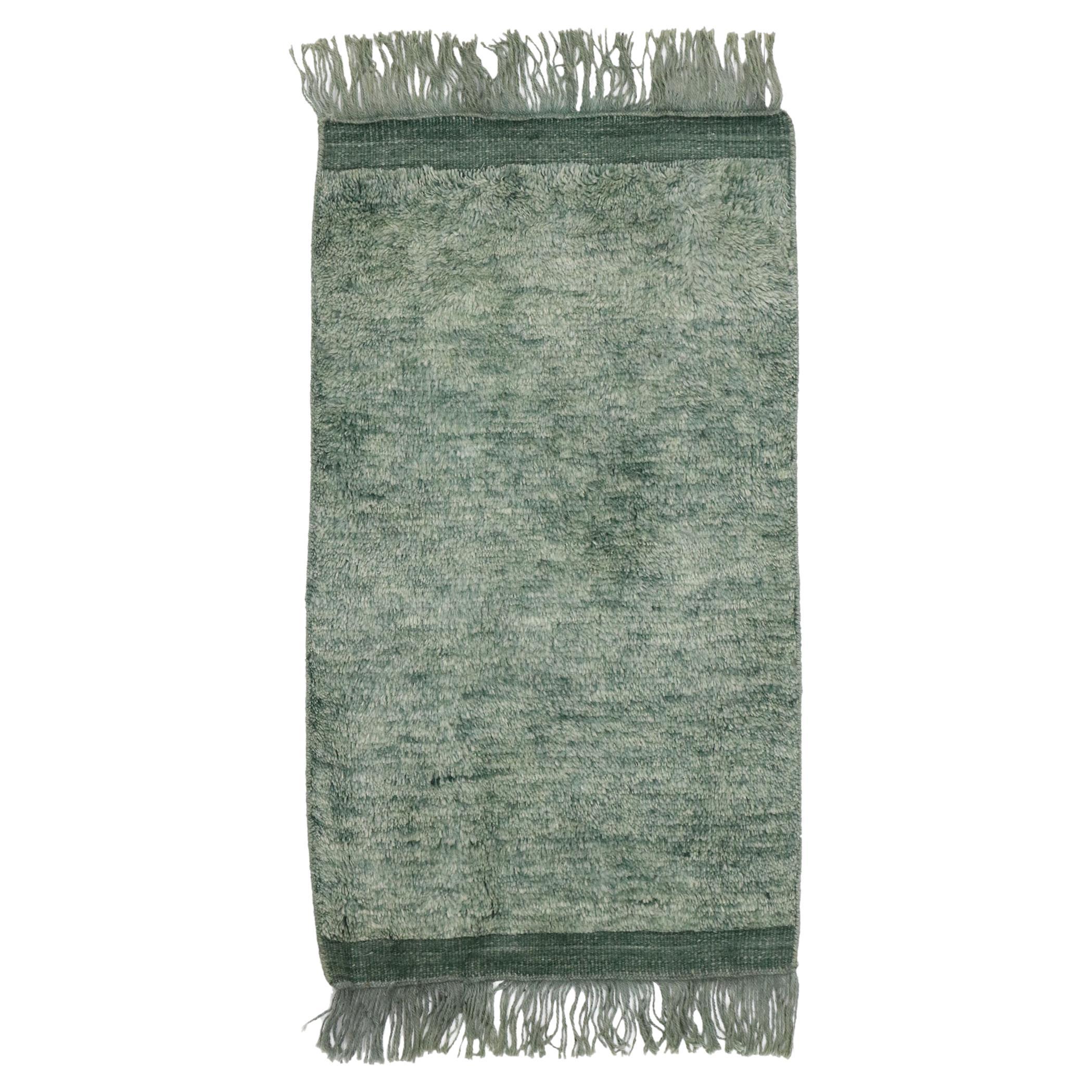 Contemporary Green Moroccan Rug For Sale