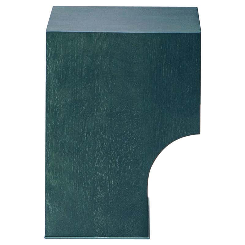 Contemporary arch stool side table, natural oak and brass details ...