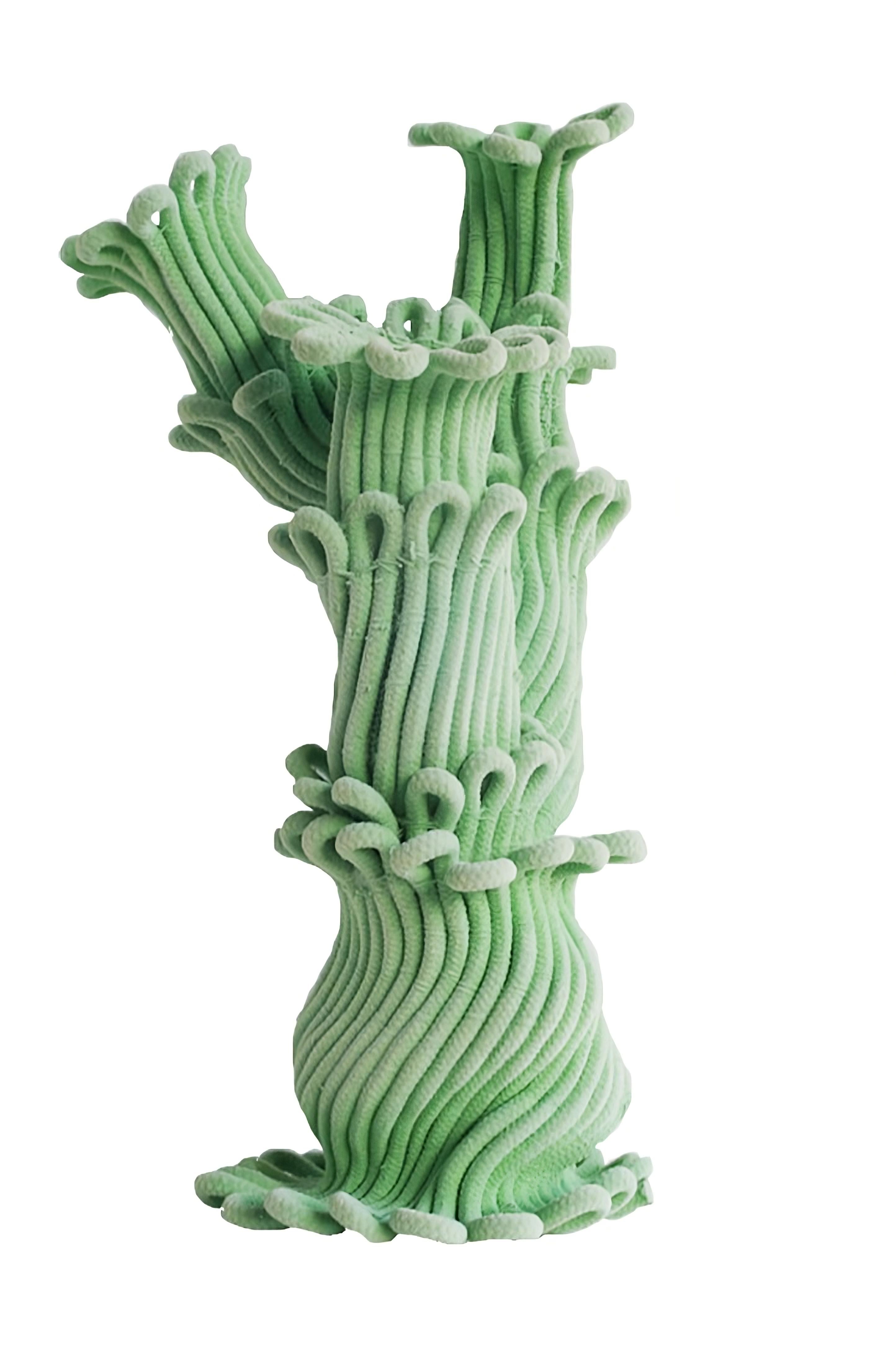 Dutch Contemporary Green Sculpture Vessel Cynarina by Sarah Roseman For Sale