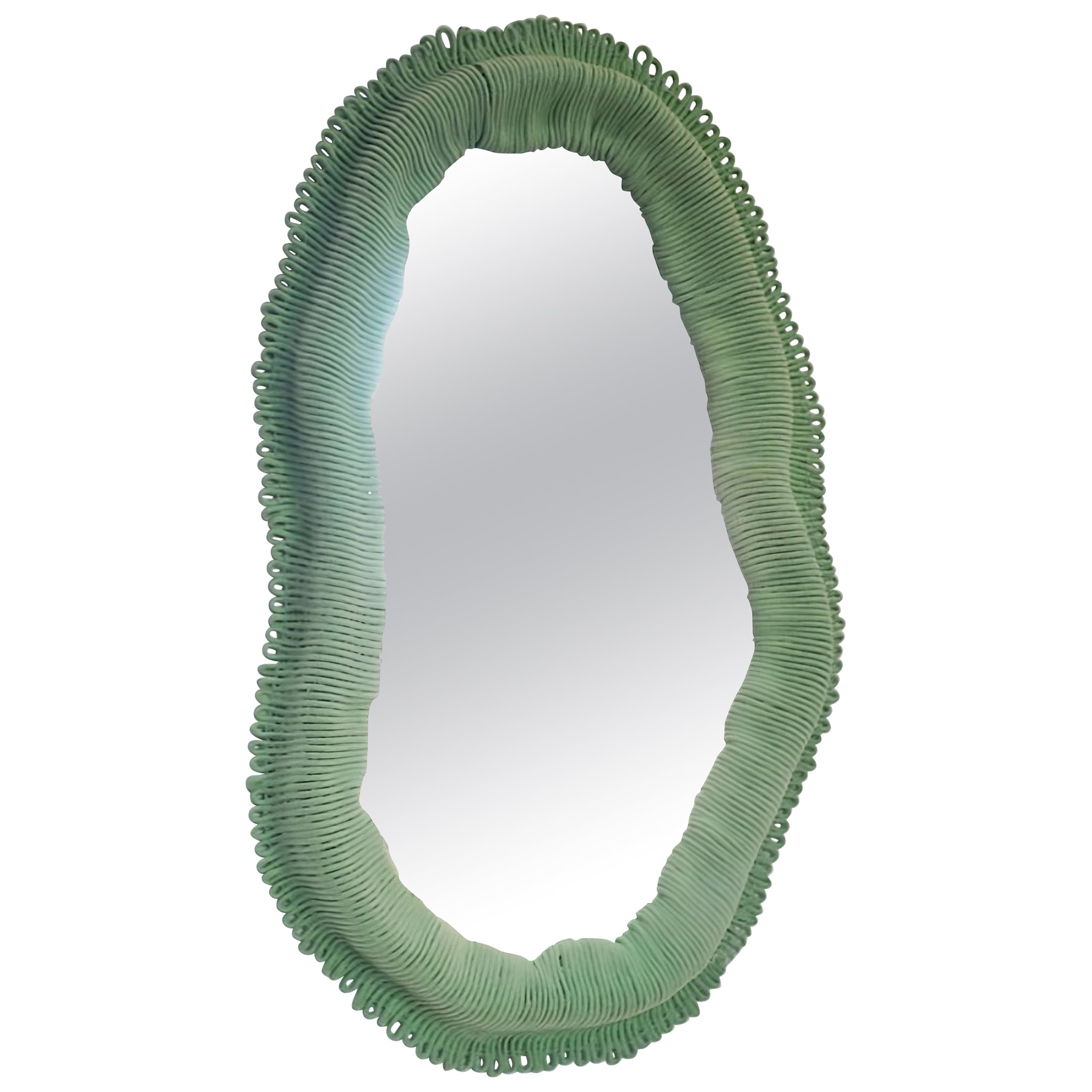 Contemporary Green Wall Mirror Cynarina by Sarah Roseman For Sale