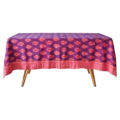 Contemporary Gregory Parkinson Tablecloth Purple Pink Ikat Hand-Blocked Patterns