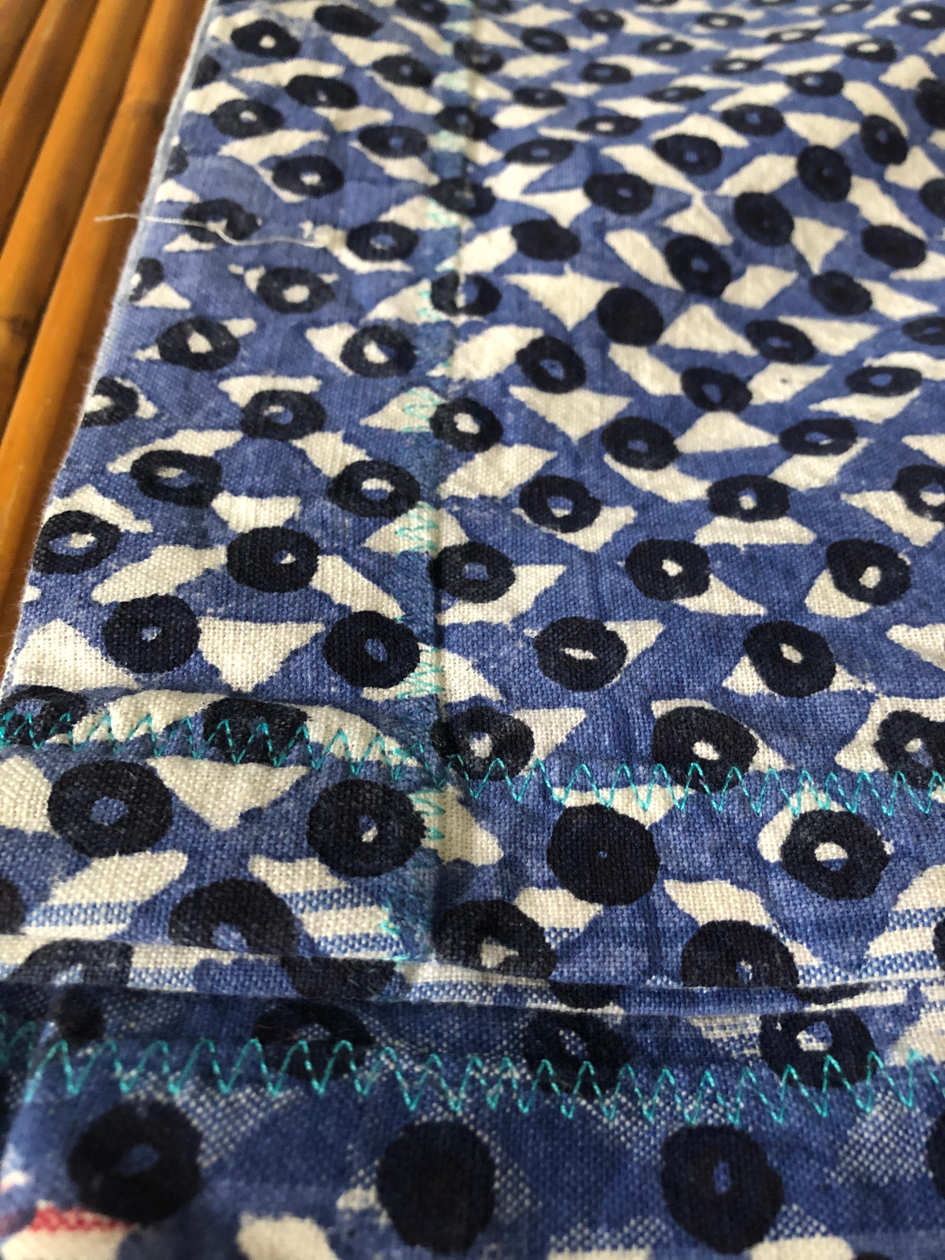 Contemporary Gregory Parkinson Tablecloth with Blue Ikat Hand-Blocked Patterns In New Condition In Copenhagen K, DK