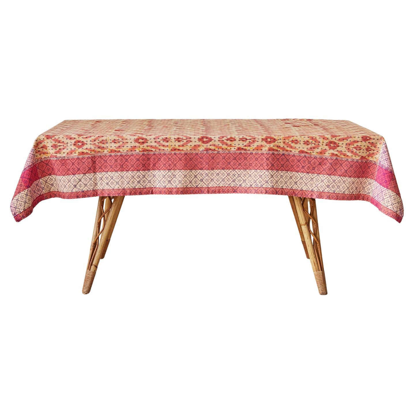 Contemporary Gregory Parkinson Tablecloth with Pattern on Ikat Textile, USA For Sale