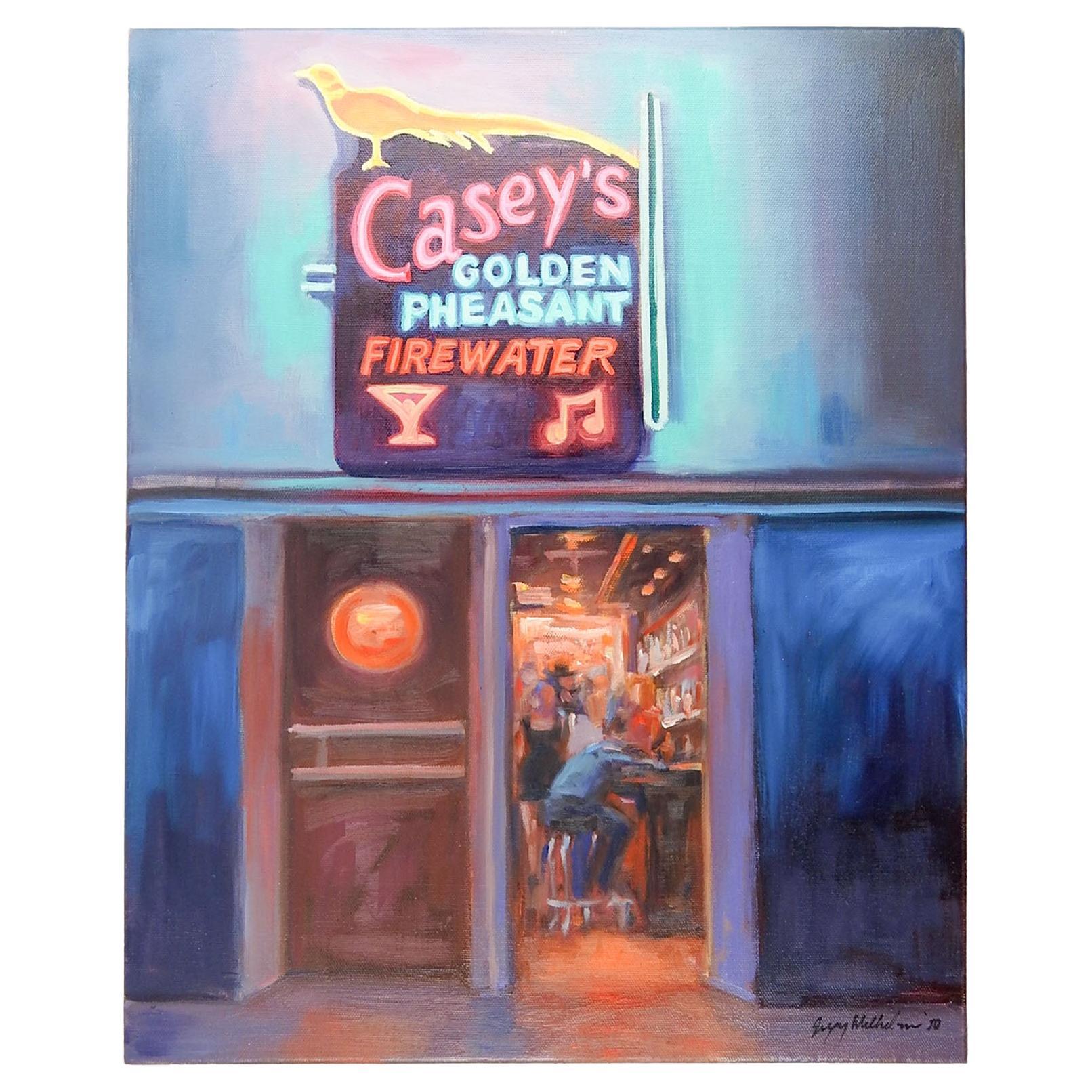 Contemporary Gregory Wilhelmi Caseys Bar Billings Montana Painting For Sale